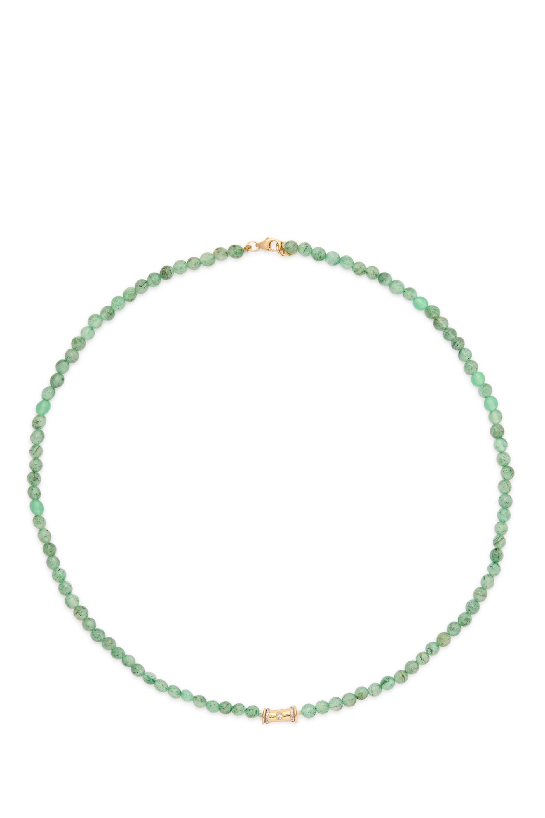 قلادة وريور بحلية صغيرة مرصعة بالماس، ذهب أصفر عيار 18 وخرز