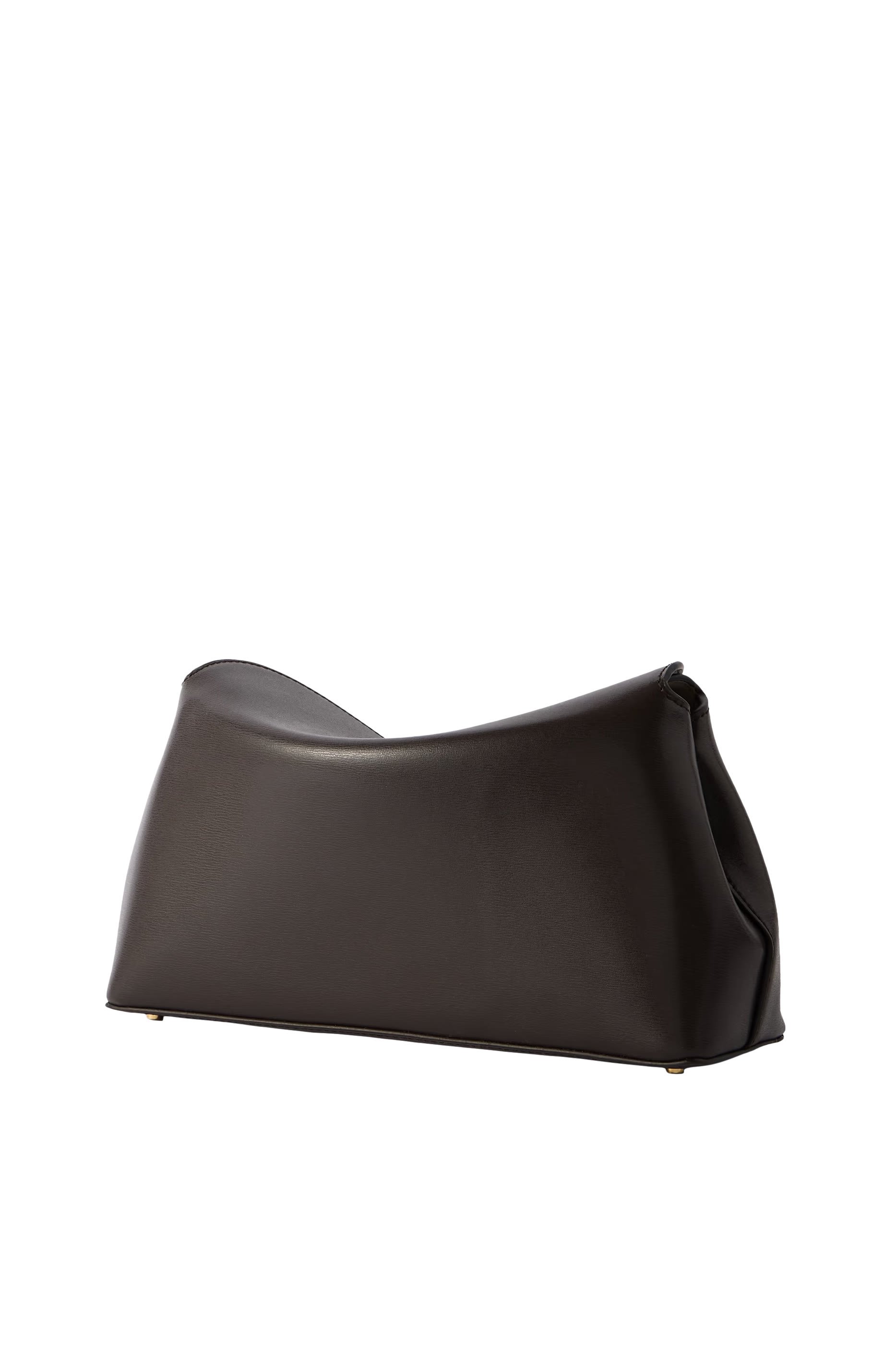 حقيبة كلاتش بقفل على شكل حرف T جلد