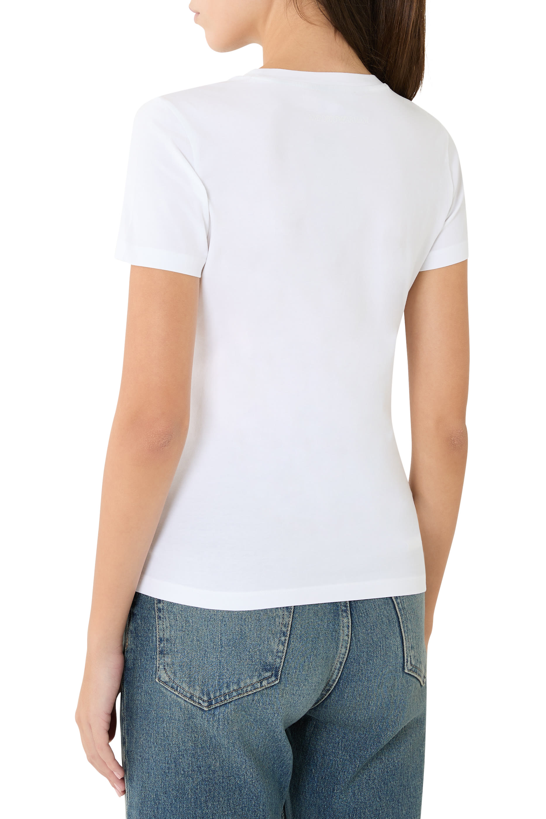 تيشيرت ايه اس في بقصة ضيقة وشعار الماركة بحجم كبير جبرسيه مطاطي