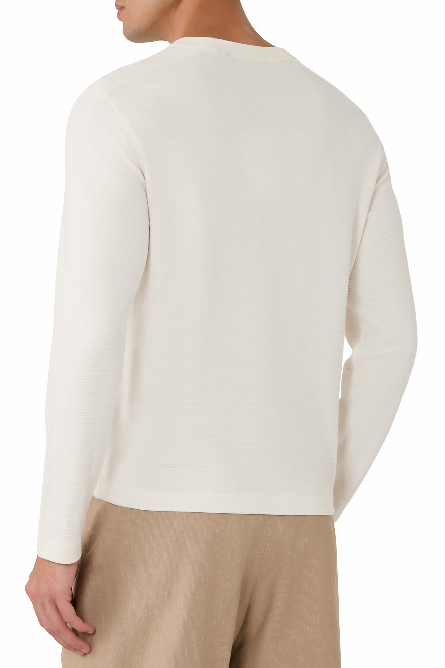 تيشيرت ديلوري بأكمام طويلة نسيج جاكار