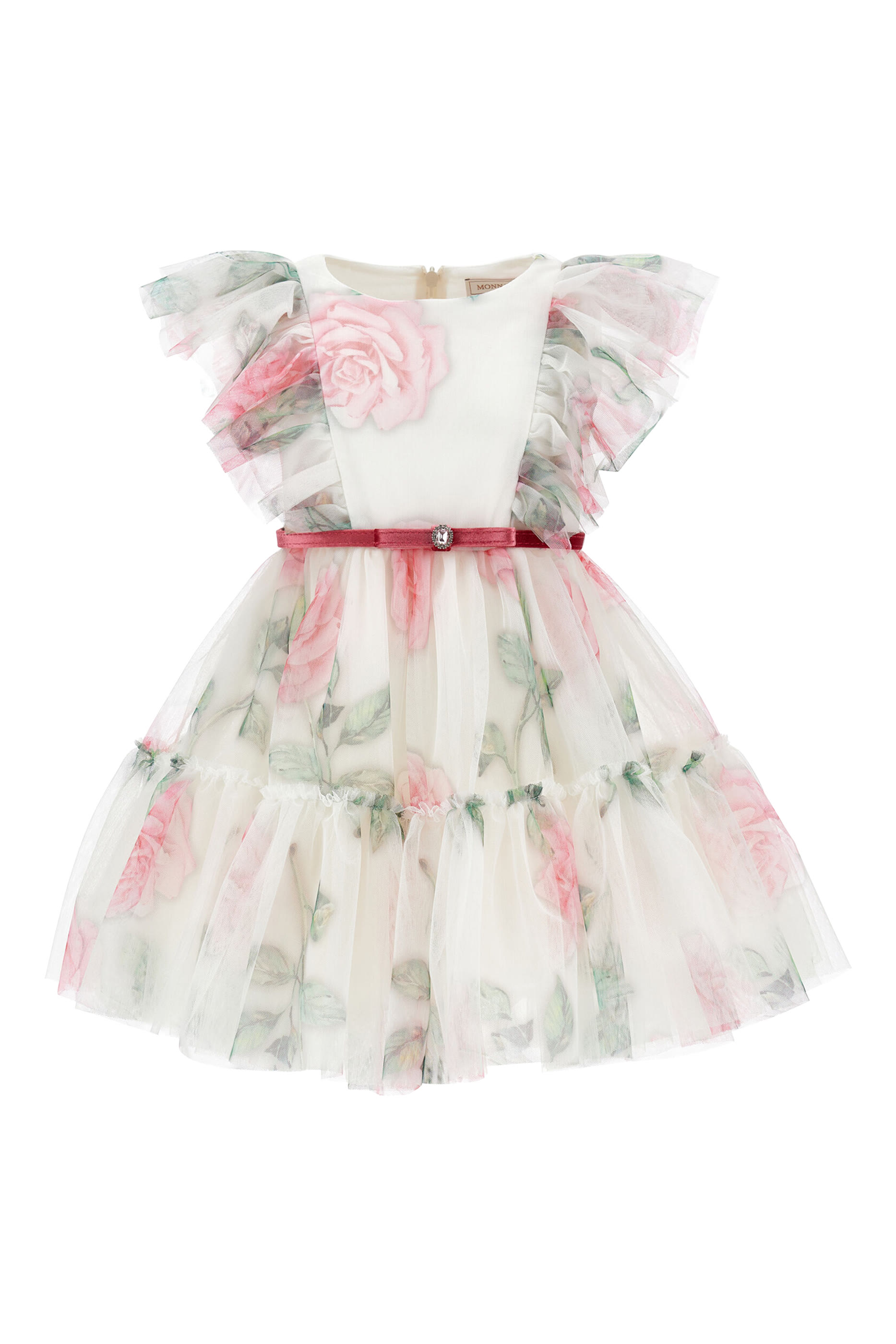 فستان مزين بتفاصيل زهرية تول للأطفال