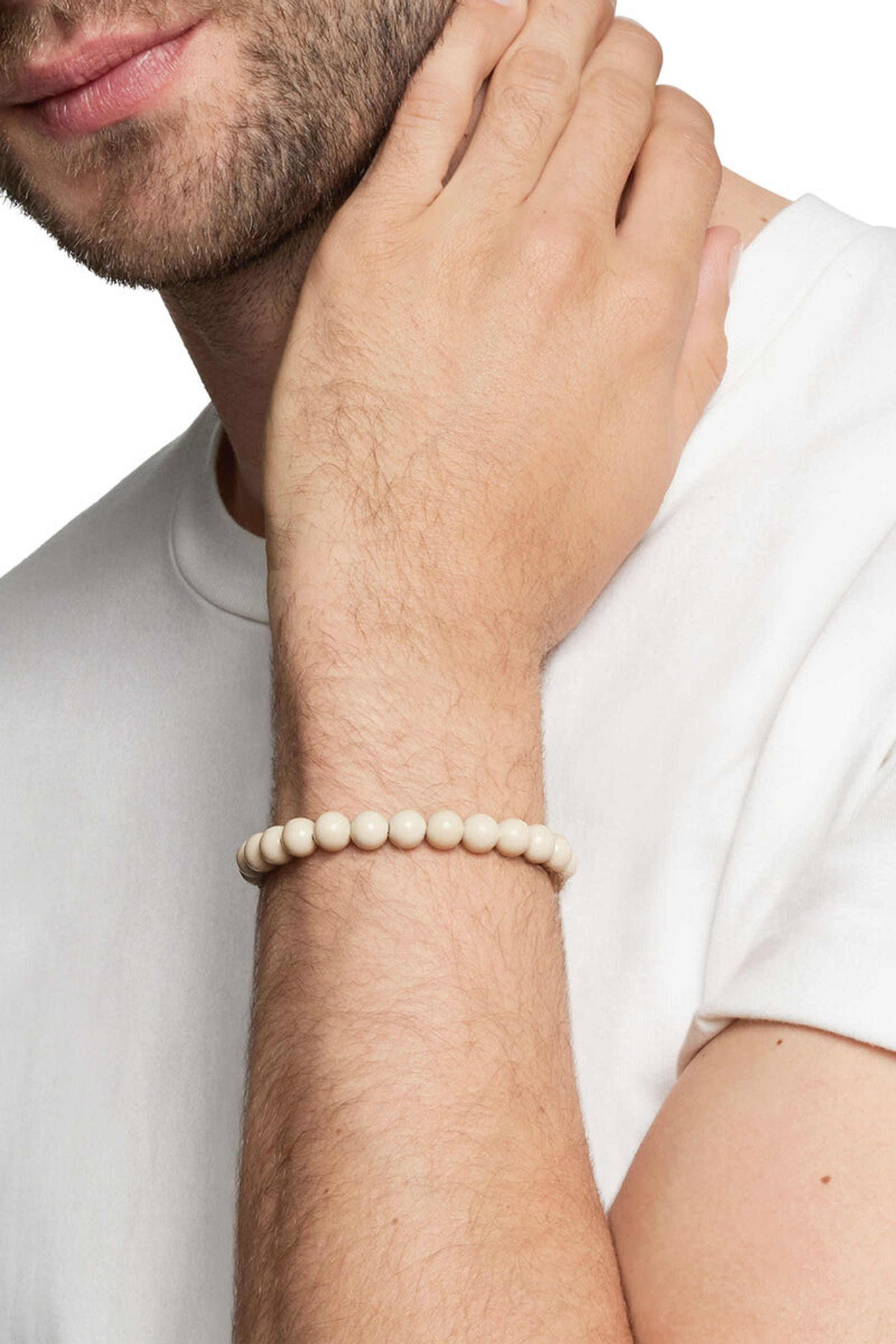 سوار بتصميم مسبحة بخرز ريفر، فضة إسترينية