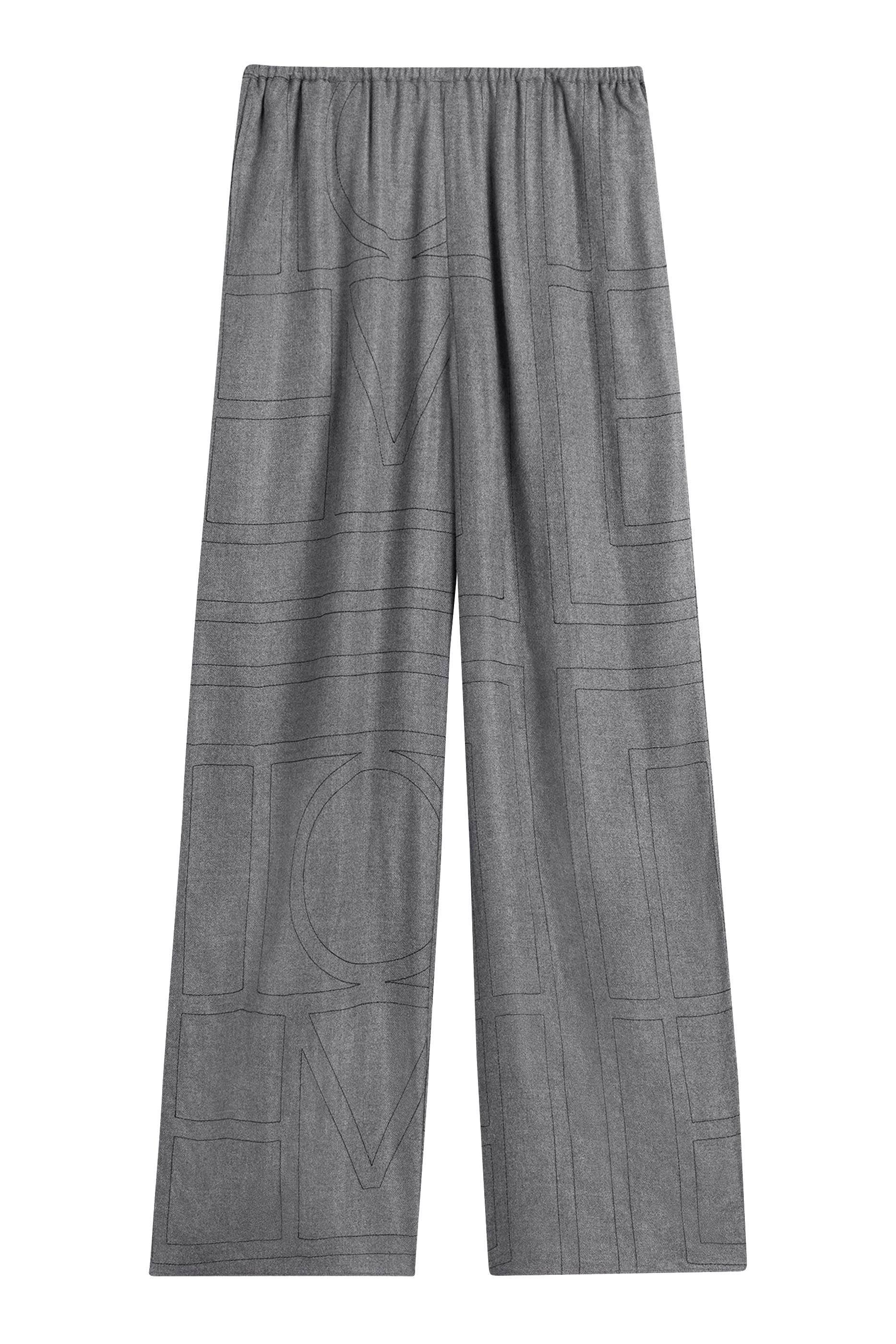 بنطال بيجاما بنقشة شعار الماركة من الفلانيل