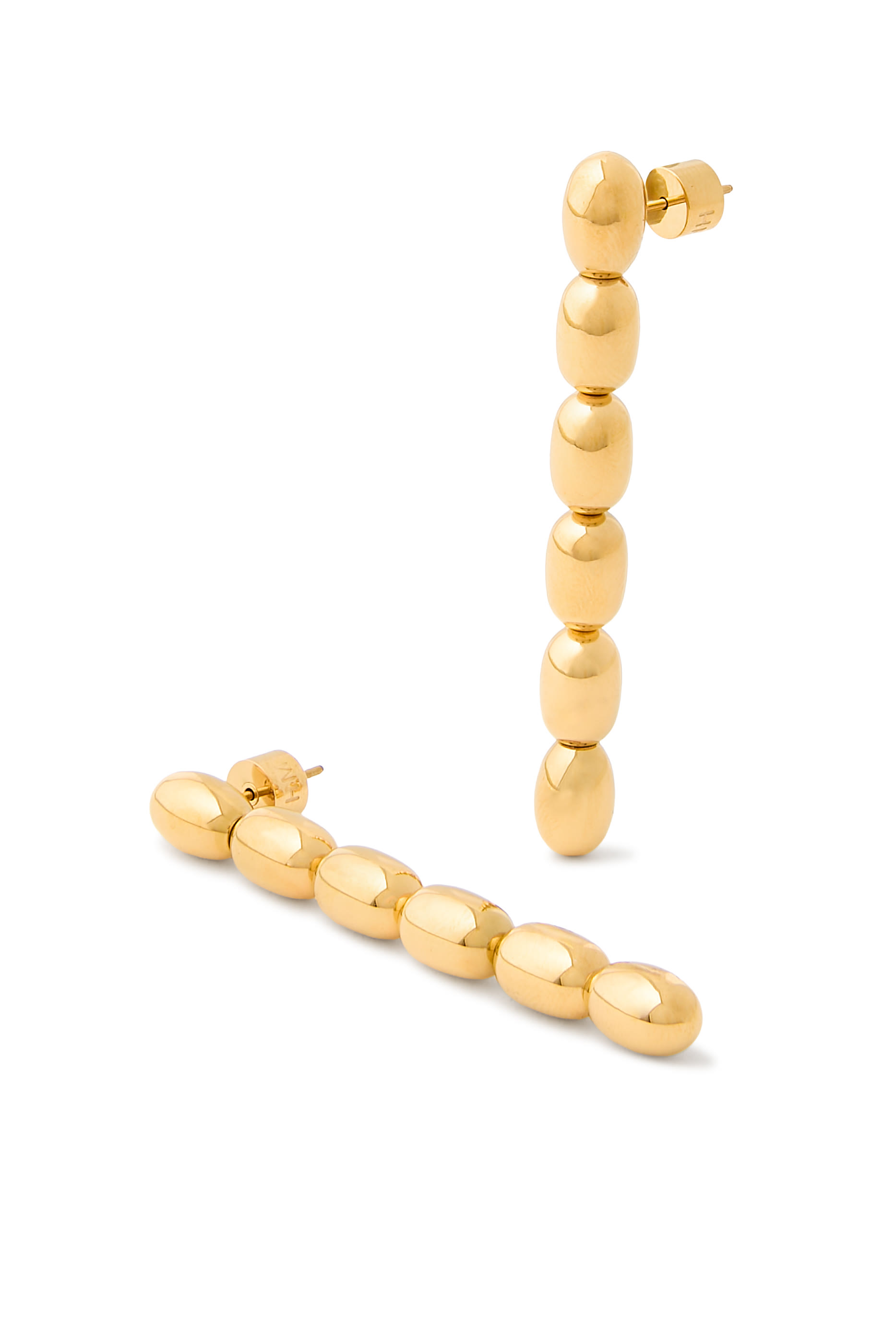 أقراط إديث ستانليس ستيل مطلي بالذهب عيار 18 بتقنية بي في دي