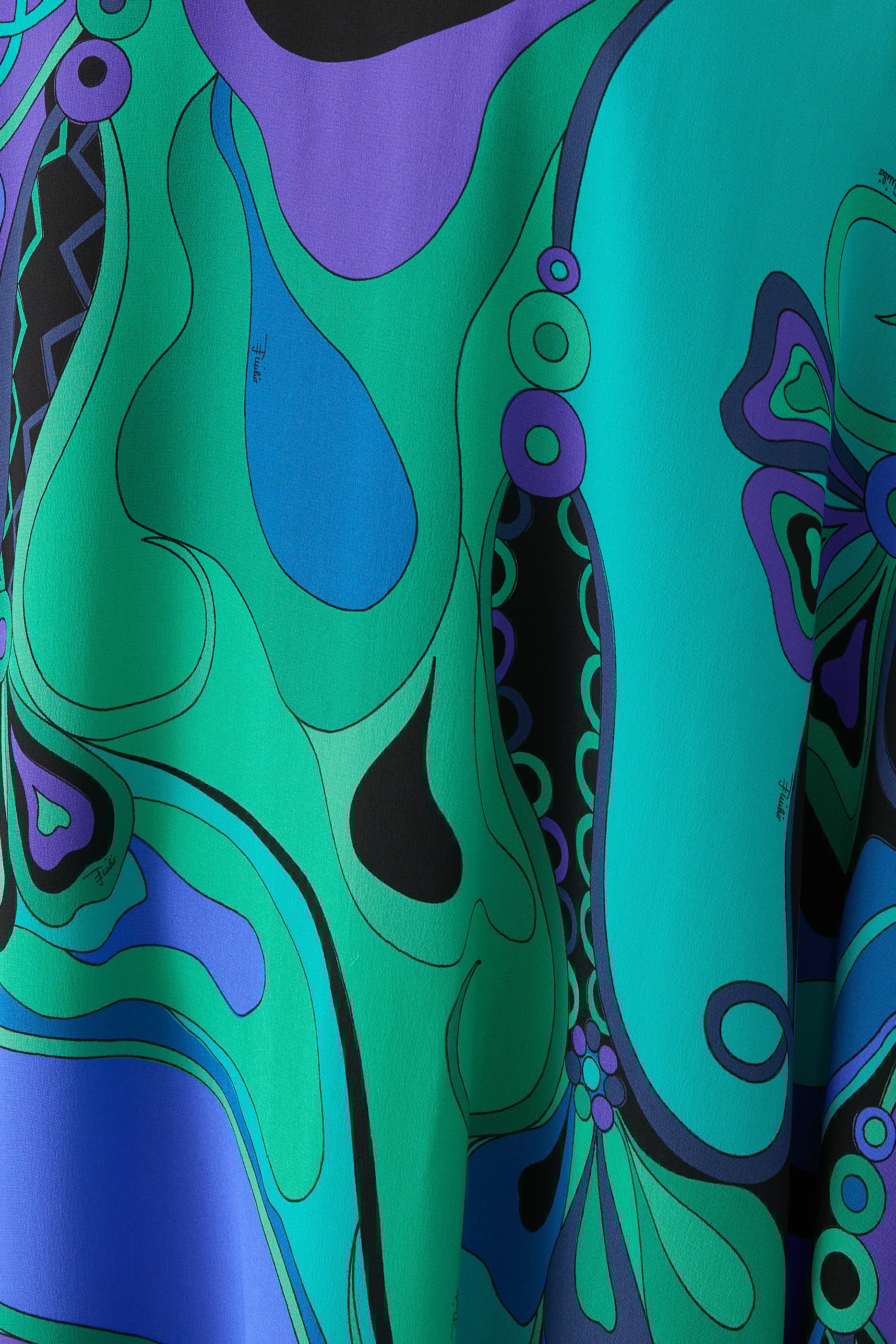 قفطان بطبعة بطبعة أوركيدي حرير