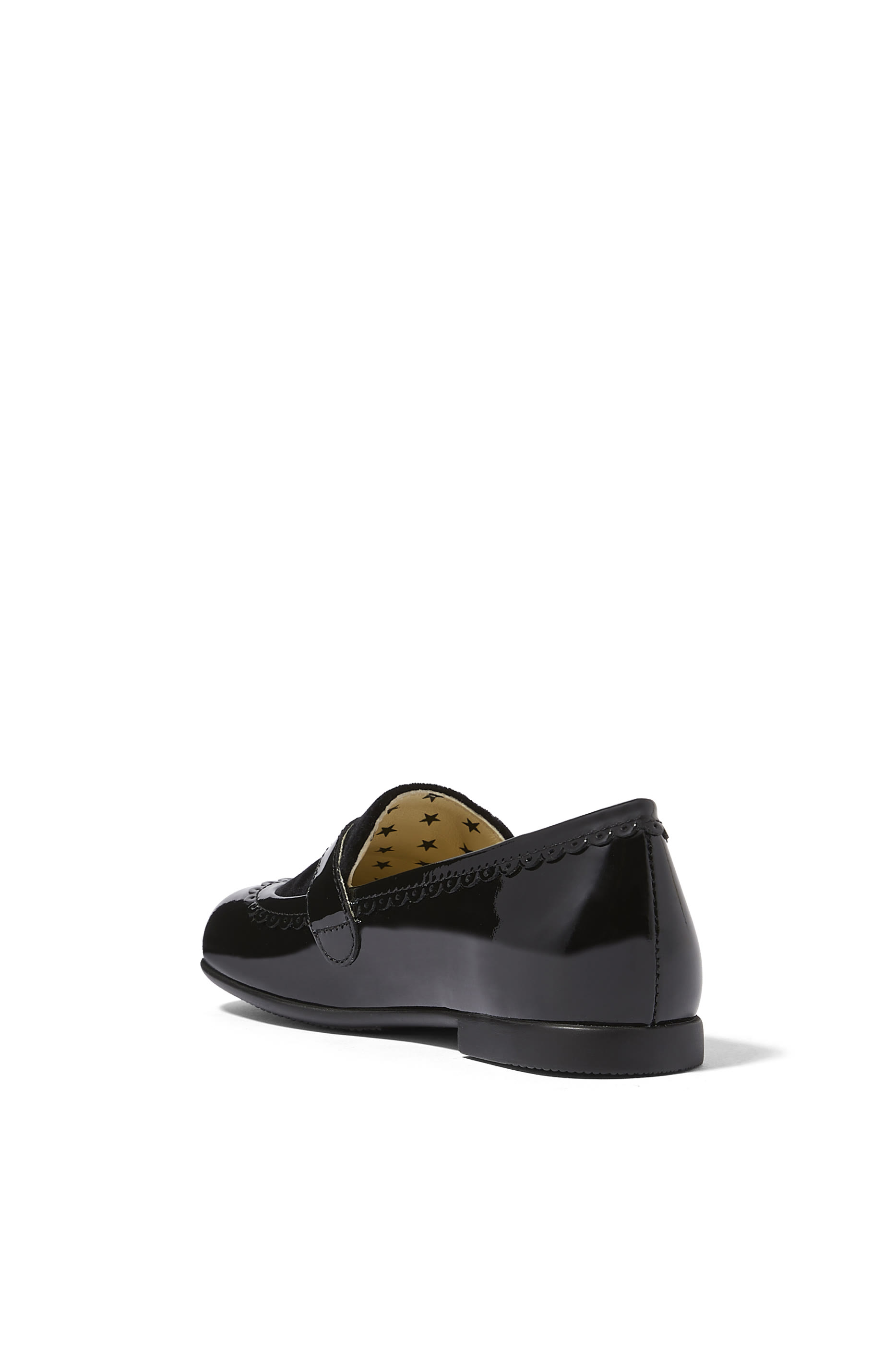 حذاء باليرينا للأطفال بكعب مسطح مزين بحرفي شعار الماركة بتصميم متداخل