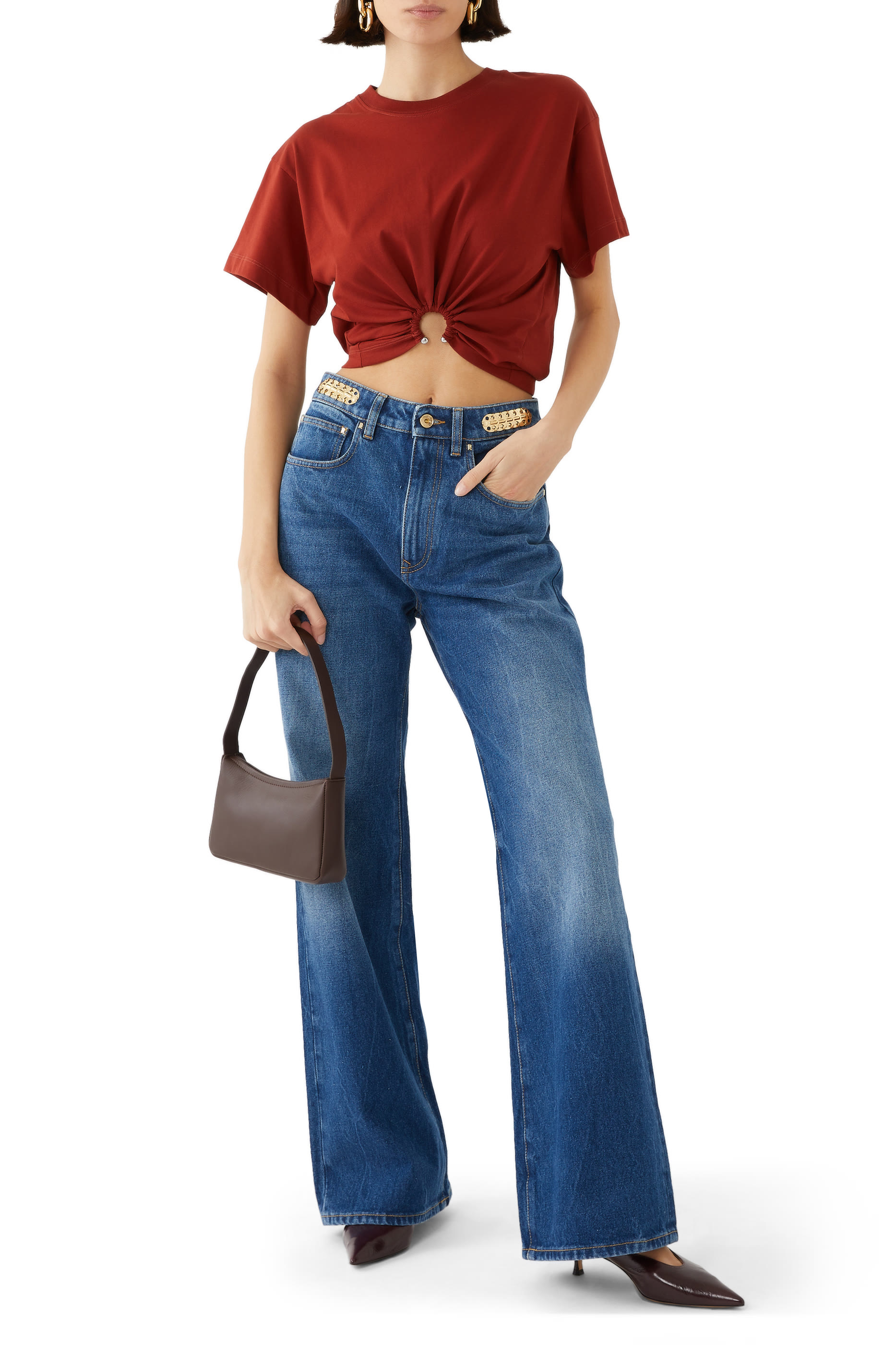 بنطال جينز دنيم بقصة مستقيمة