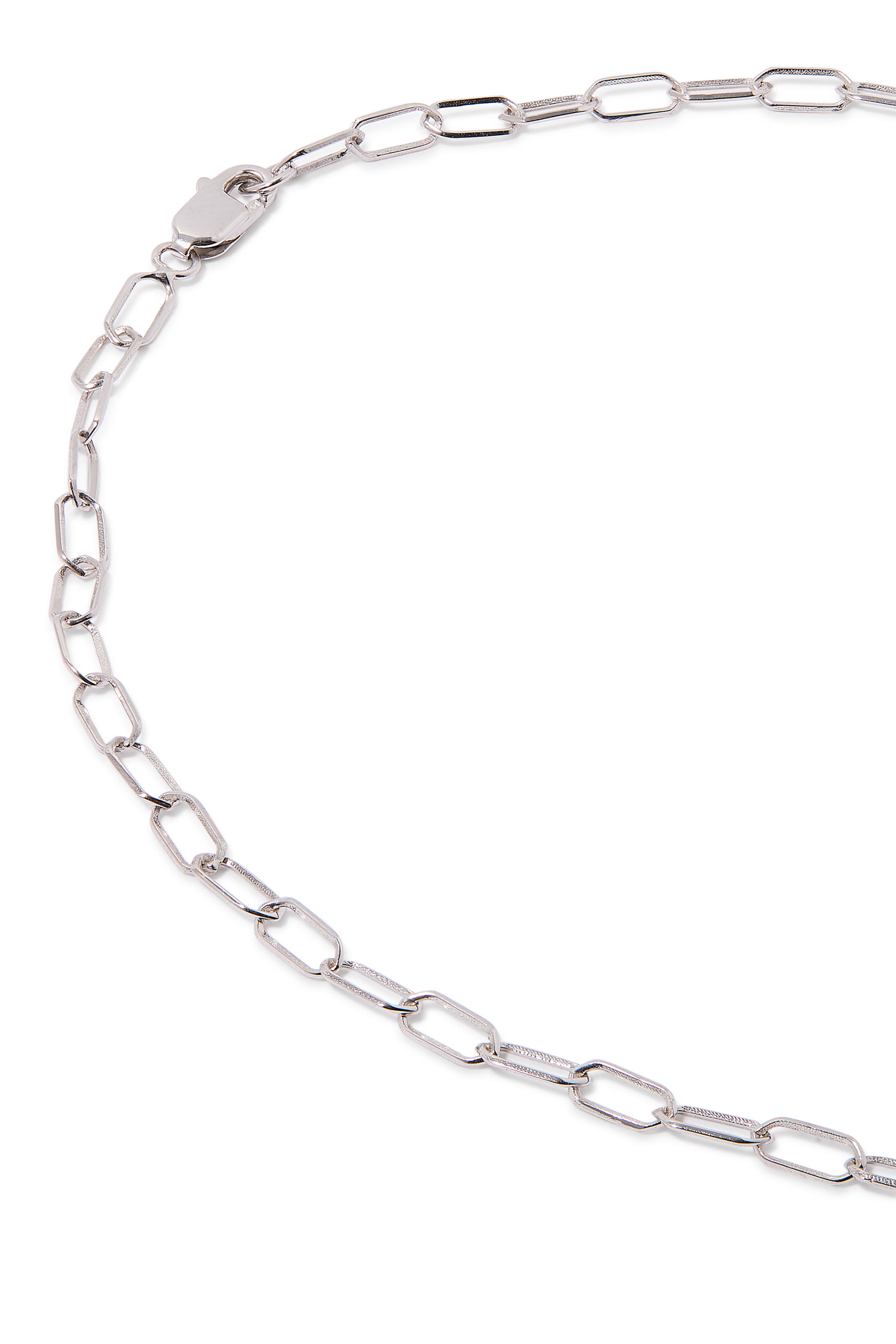 قلادة بتصميم سلسلة، ذهب أبيض عيار 18