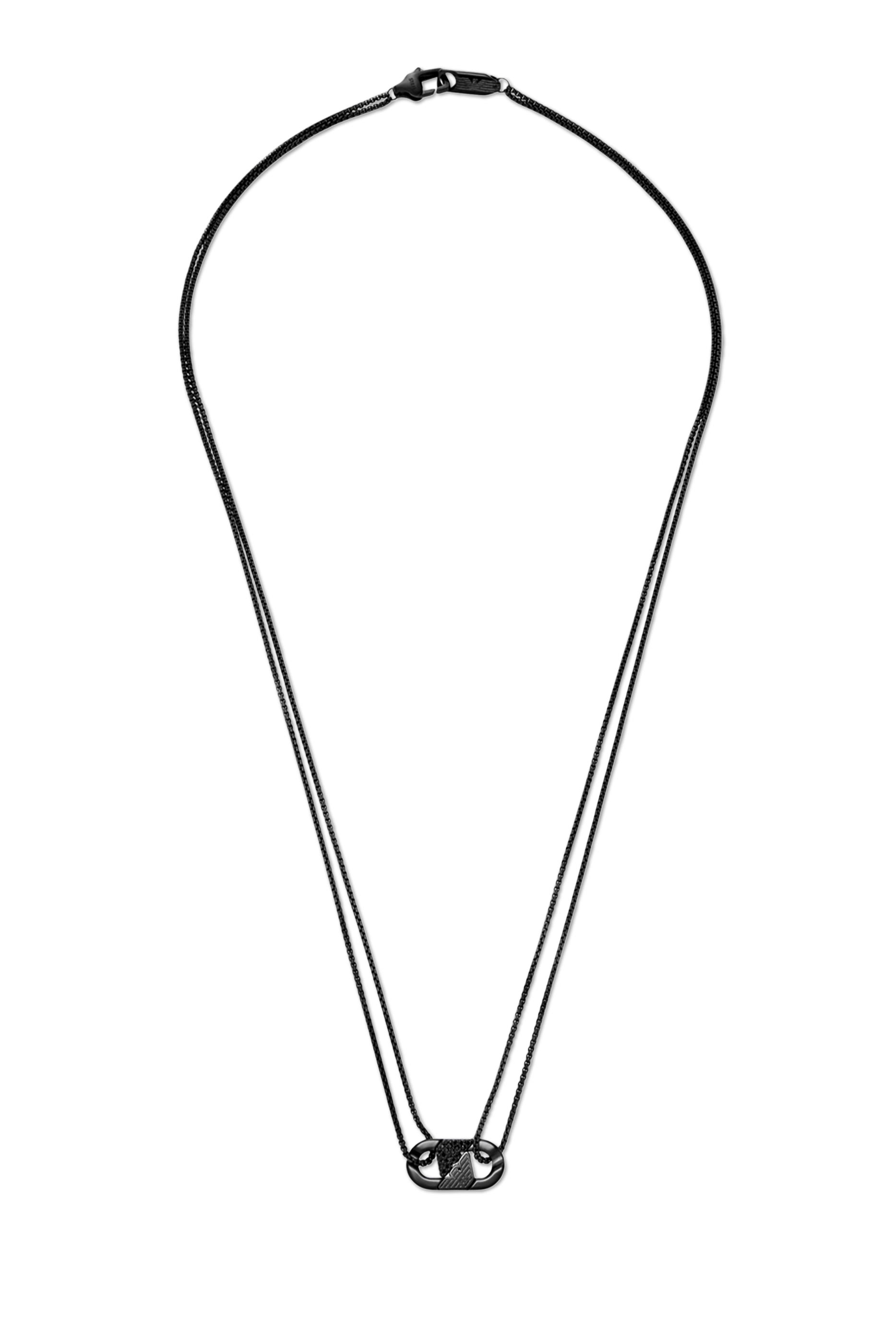 قلادة بدلاية بكريستال وشعار الماركة بتصميم متداخل، ستانلس ستيل