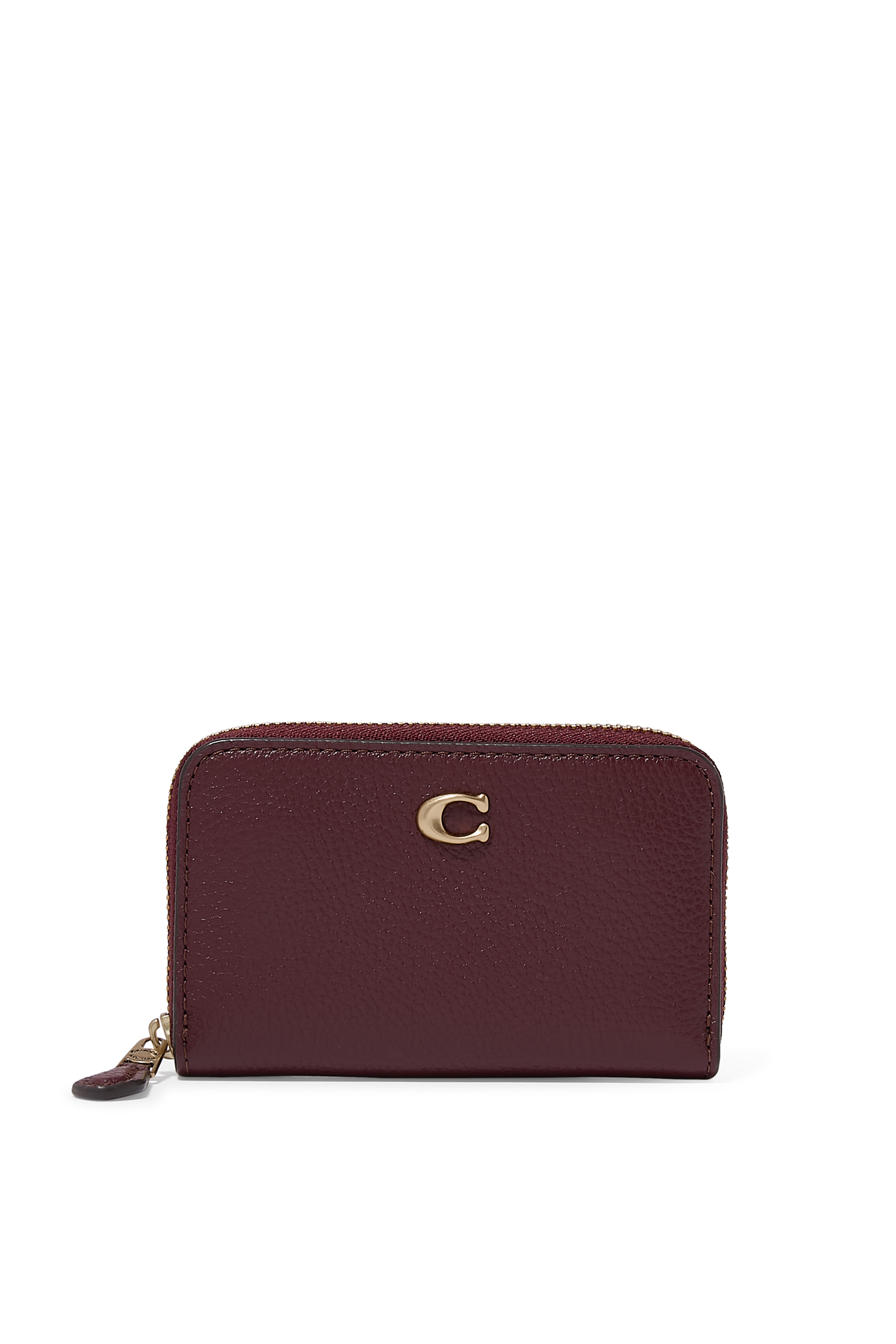 حافظة بطاقات جلد مصقول بارز الملمس