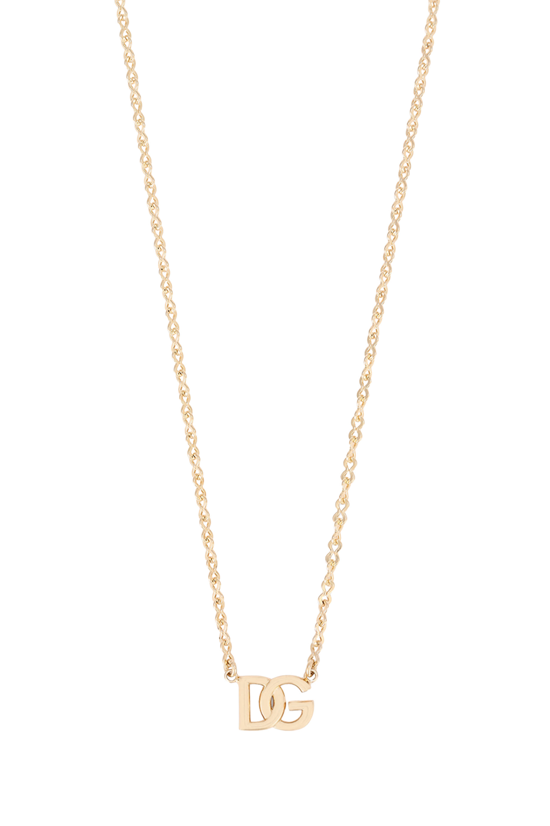 قلادة رقبة بتصميم سلسلة بحلقات وحلية شعار الماركة