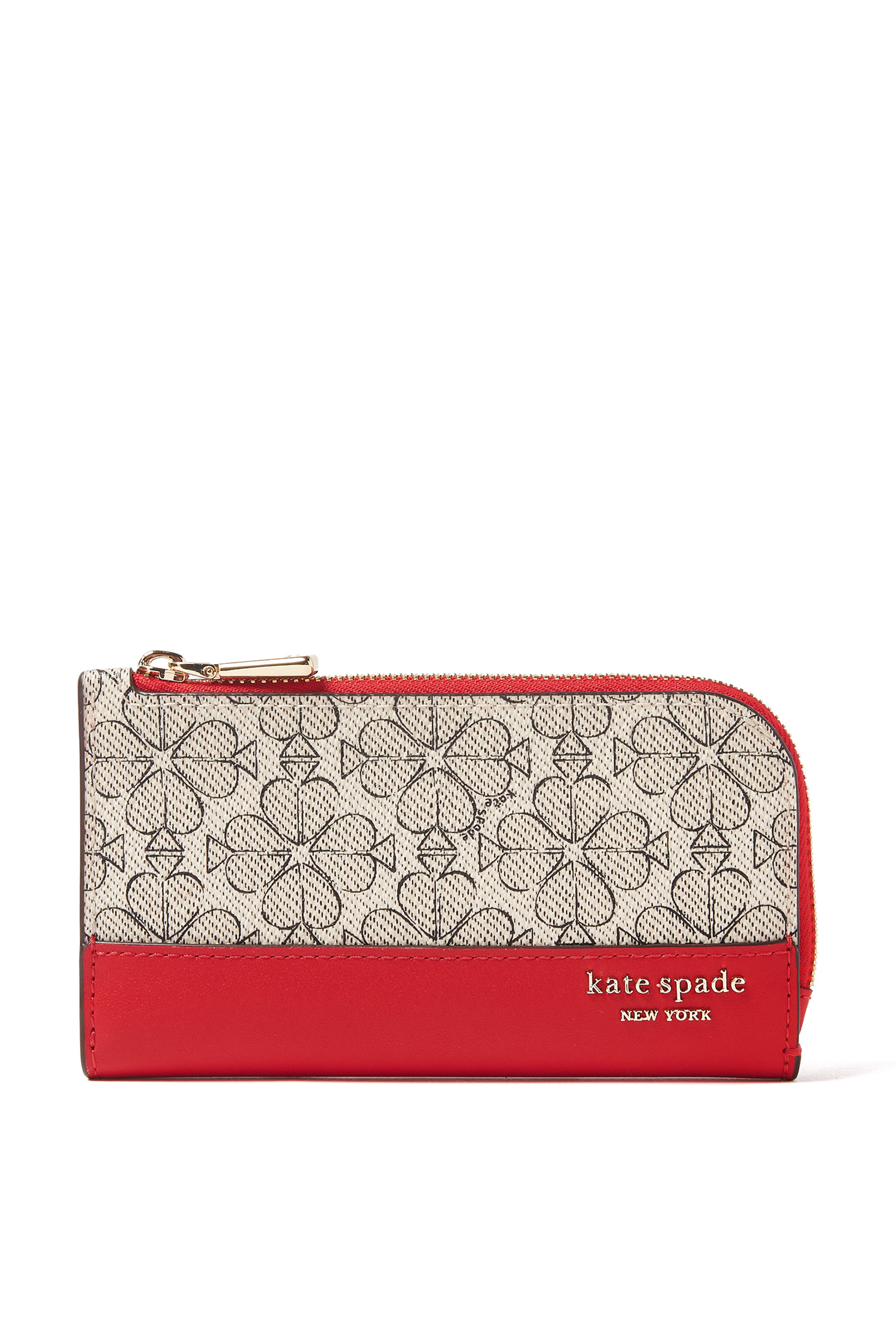 محفظة صغيرة بتصميم رفيع ثنائي الطي بنقشة زهور بشكل بستوني