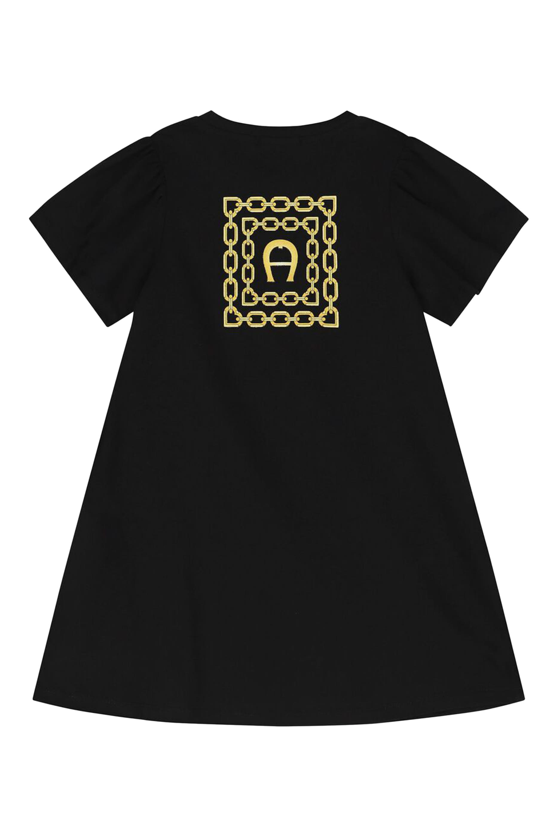 فستان قطن بشعار الماركة للأطفال