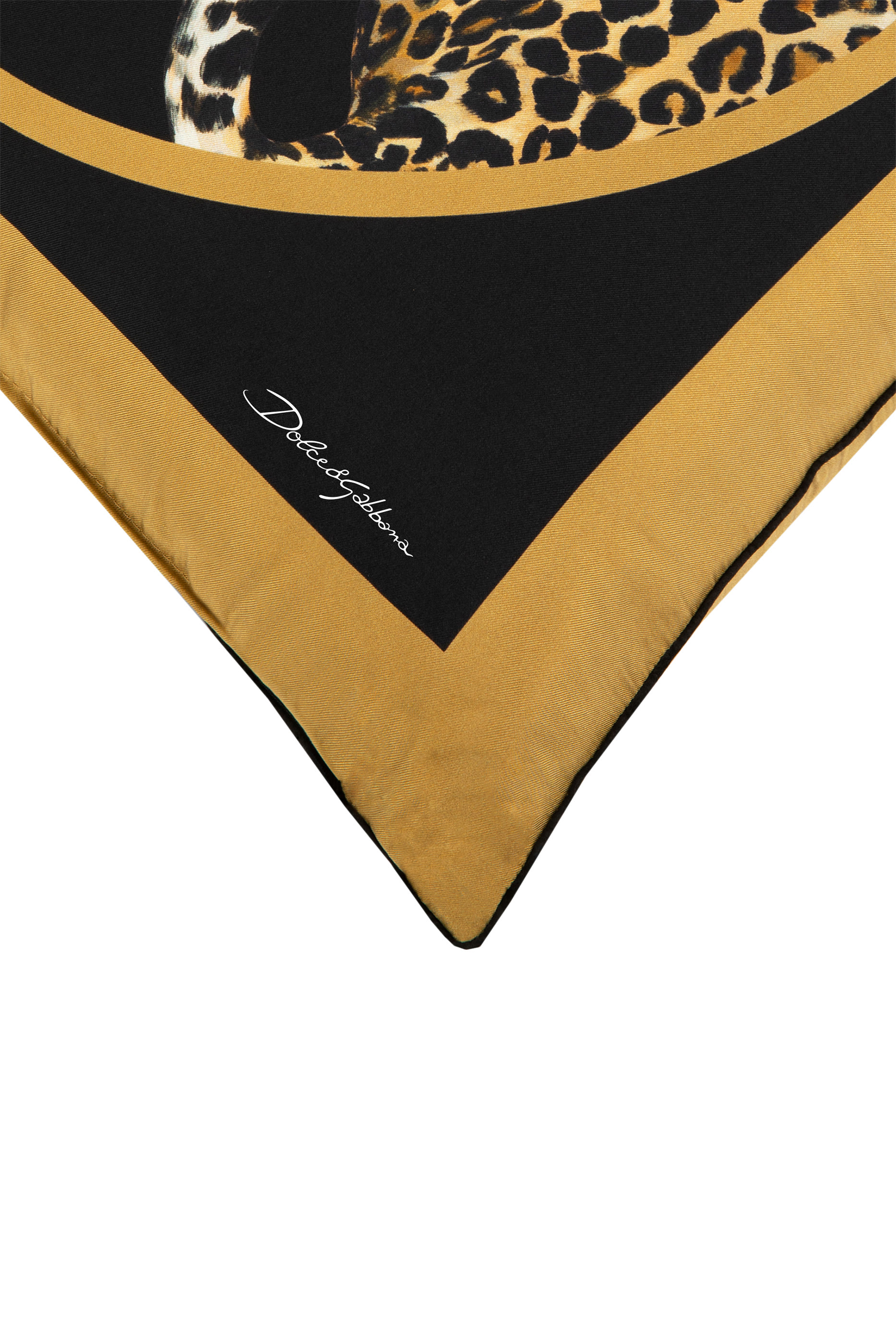 وسادة متوسطة بنقشة 3 فهود حرير تويل