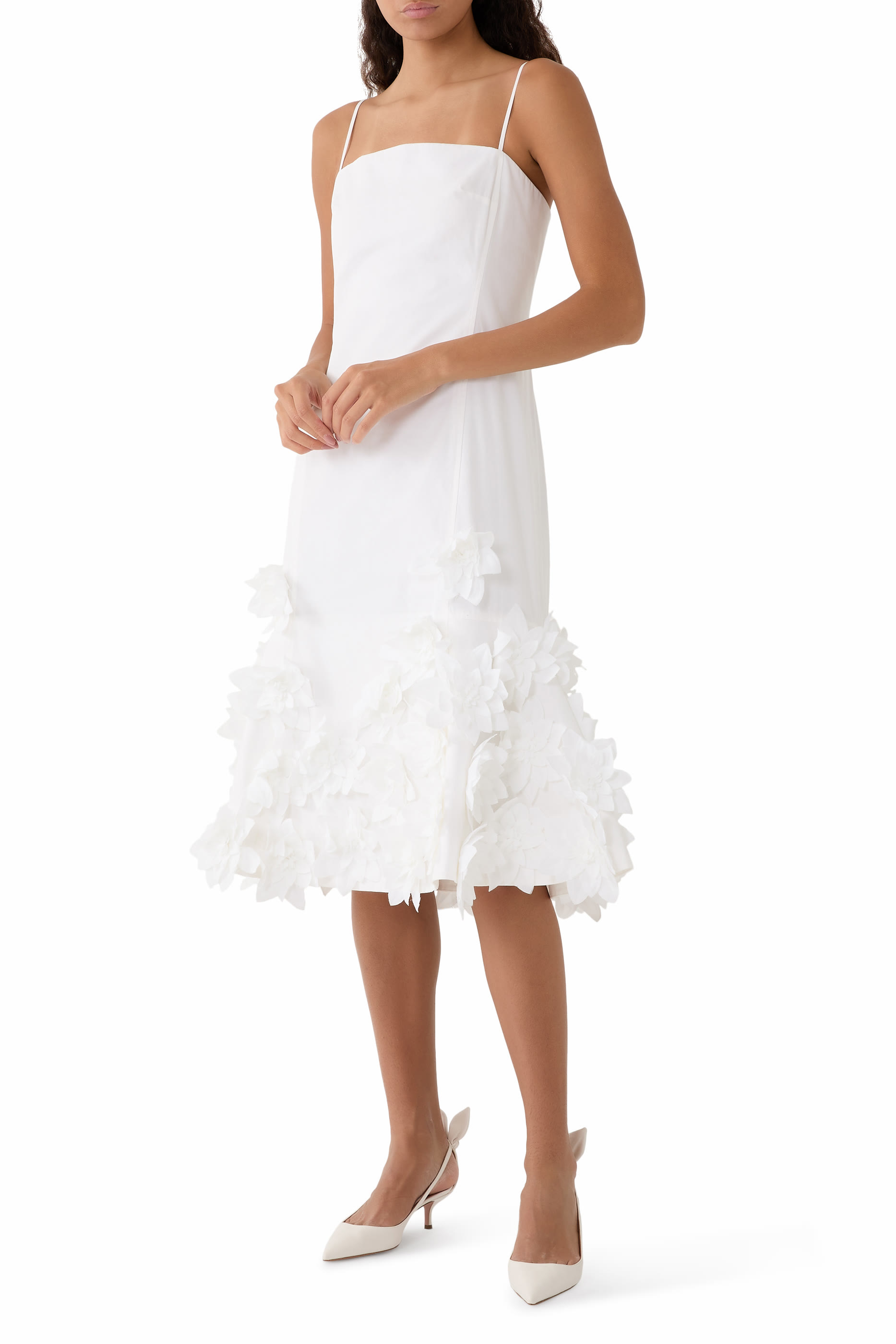 فستان بيلا متوسط الطول قطن