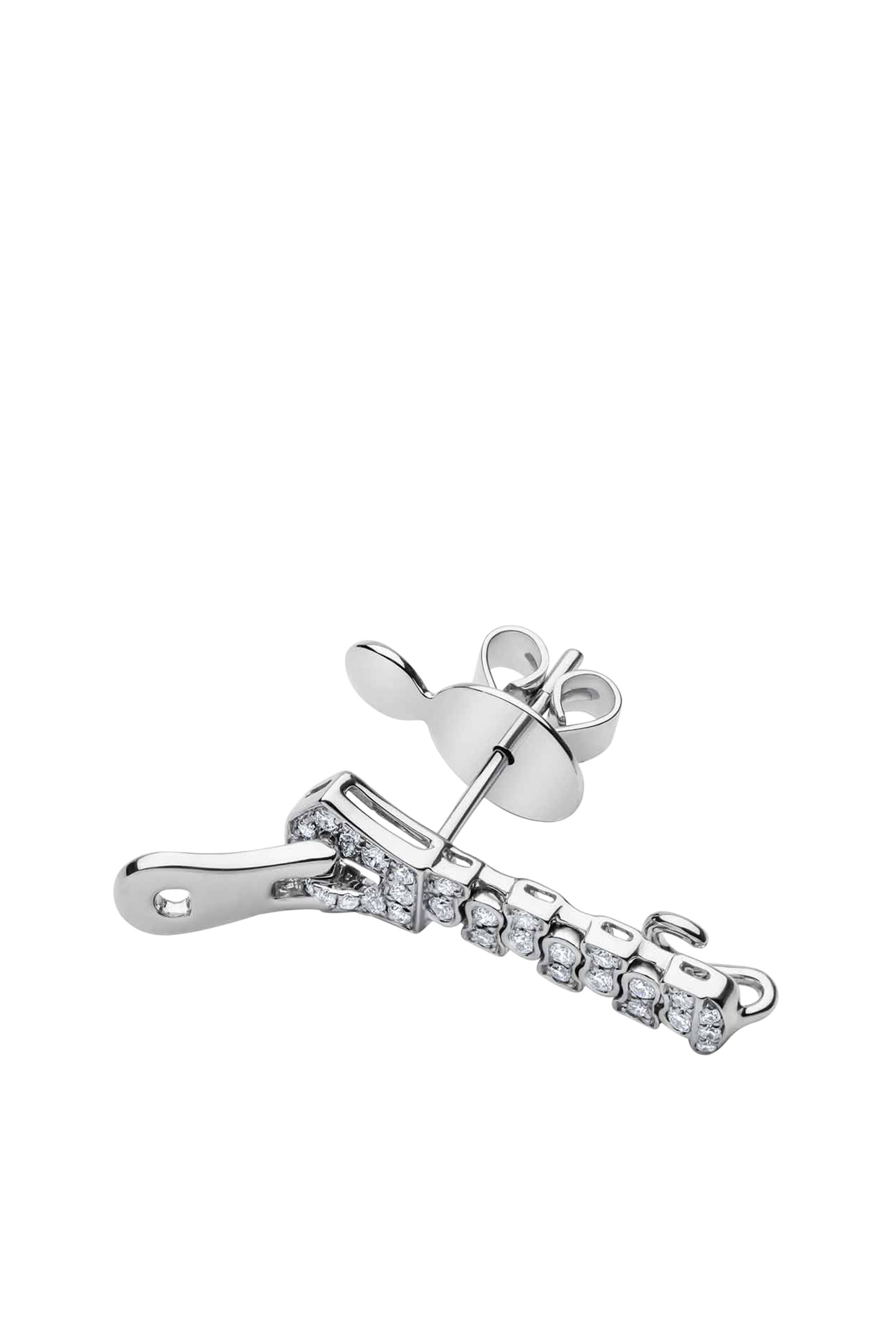 أقراط زيب بتصميم سحاب مرصعة بماس ولؤلؤ بحر الجنوب، ذهب أبيض عيار 18