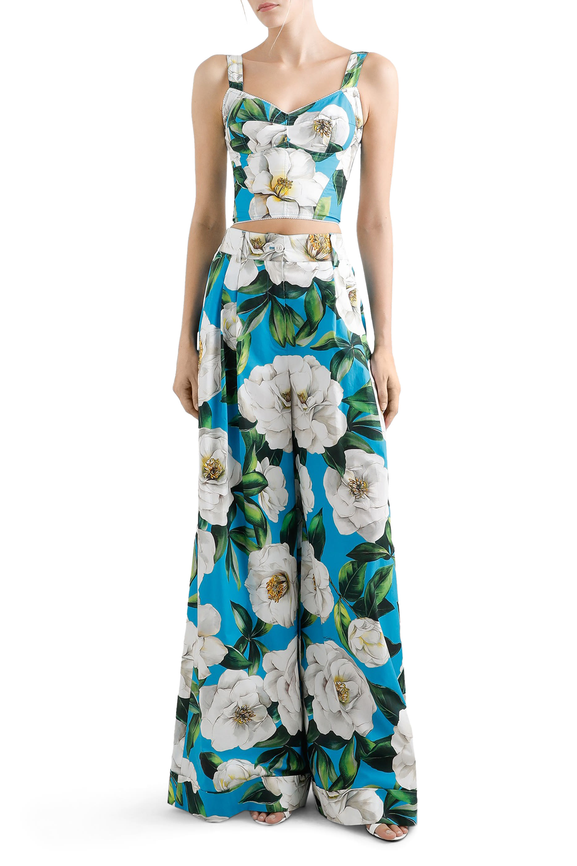 بلوزة بلا أكمام وبطبعات غاردينيا