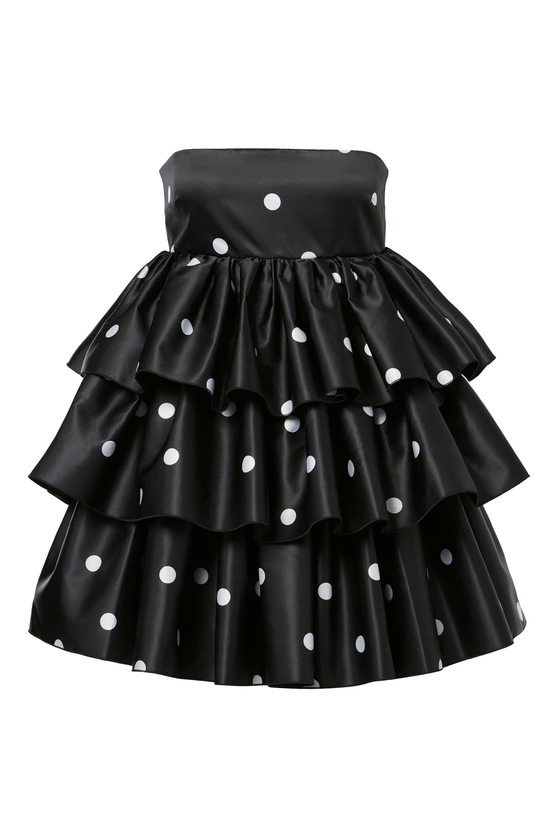 فستان مزين بكشكش ساتان