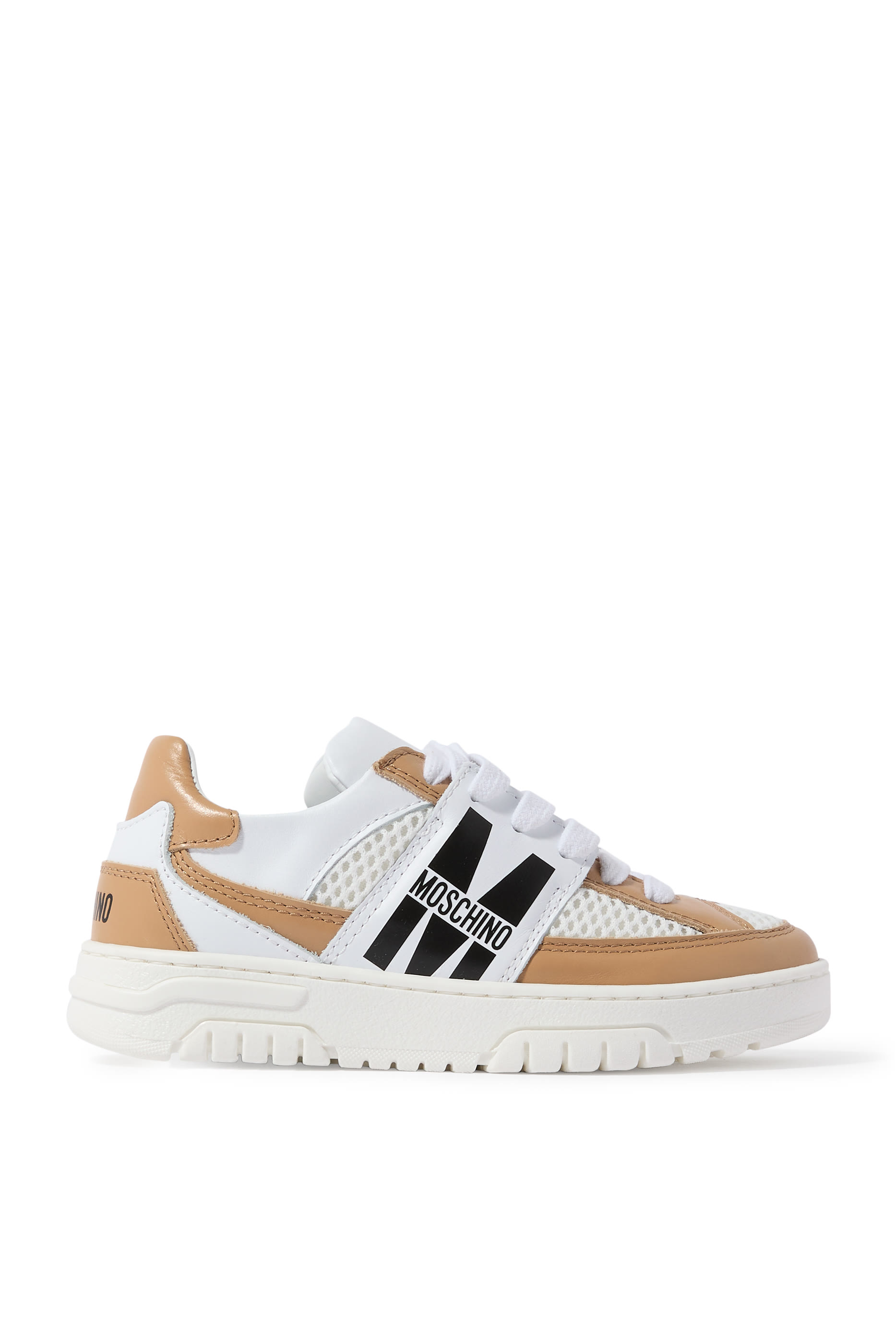 سنيكرز بتصميم أسفل الكاحل جلد للأطفال