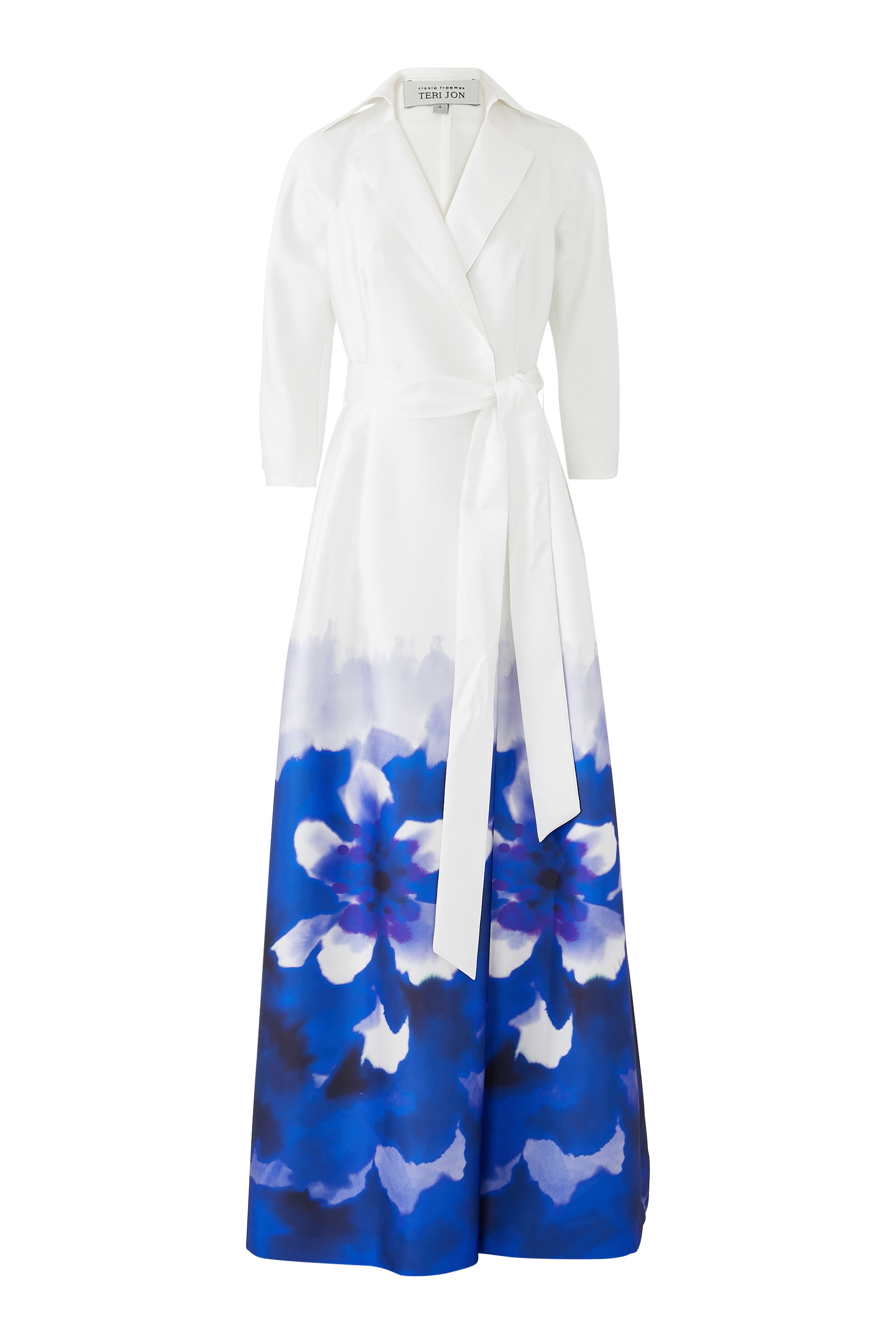 فستان سهرة بتصميم قميص بنقشة ألوان مائية ميكادو