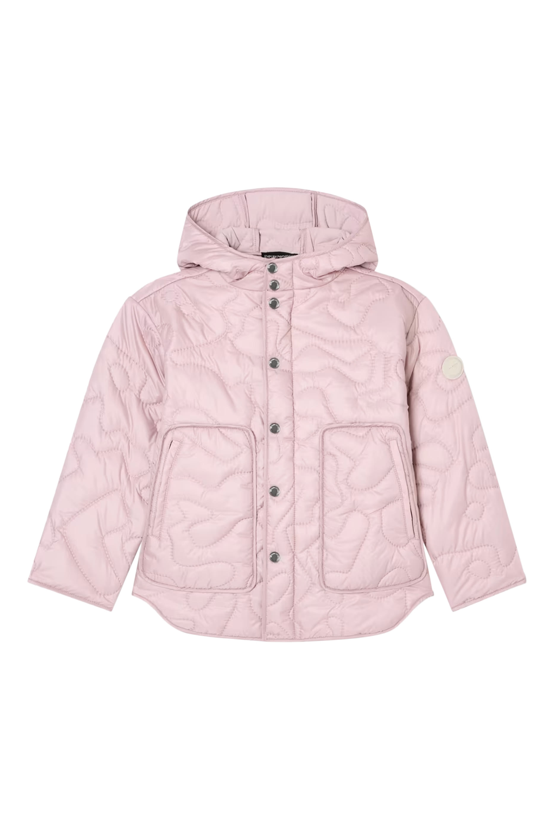 جاكيت مبطن بغطاء رأس وحياكة مموجة للأطفال