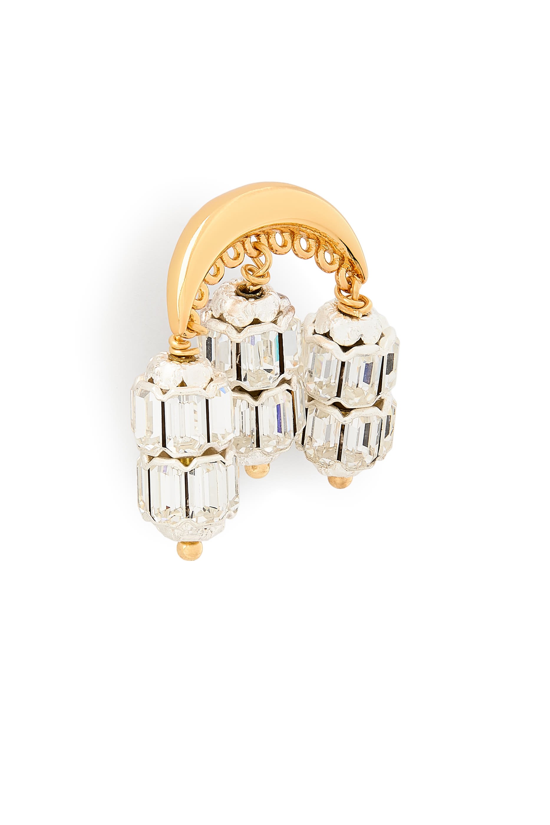 أقراط مزينة بكريستال، طلاء بذهب عيار 24