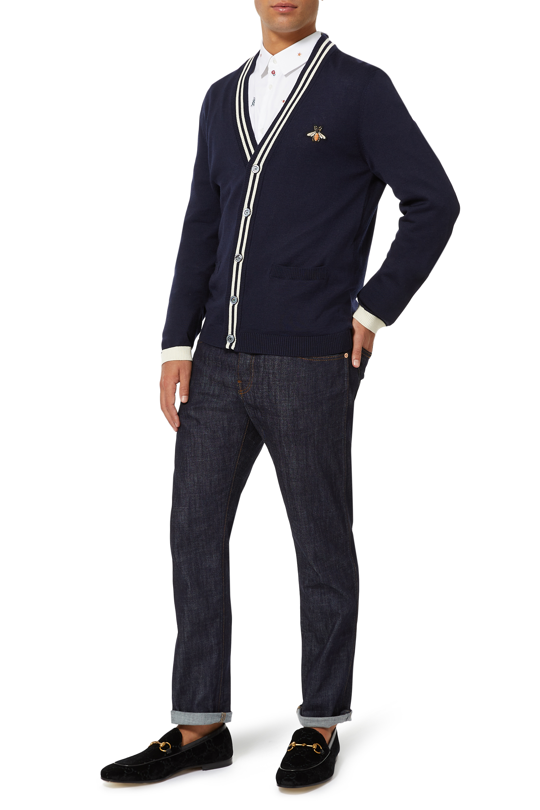 كارديغان صوف برقعة نحلة