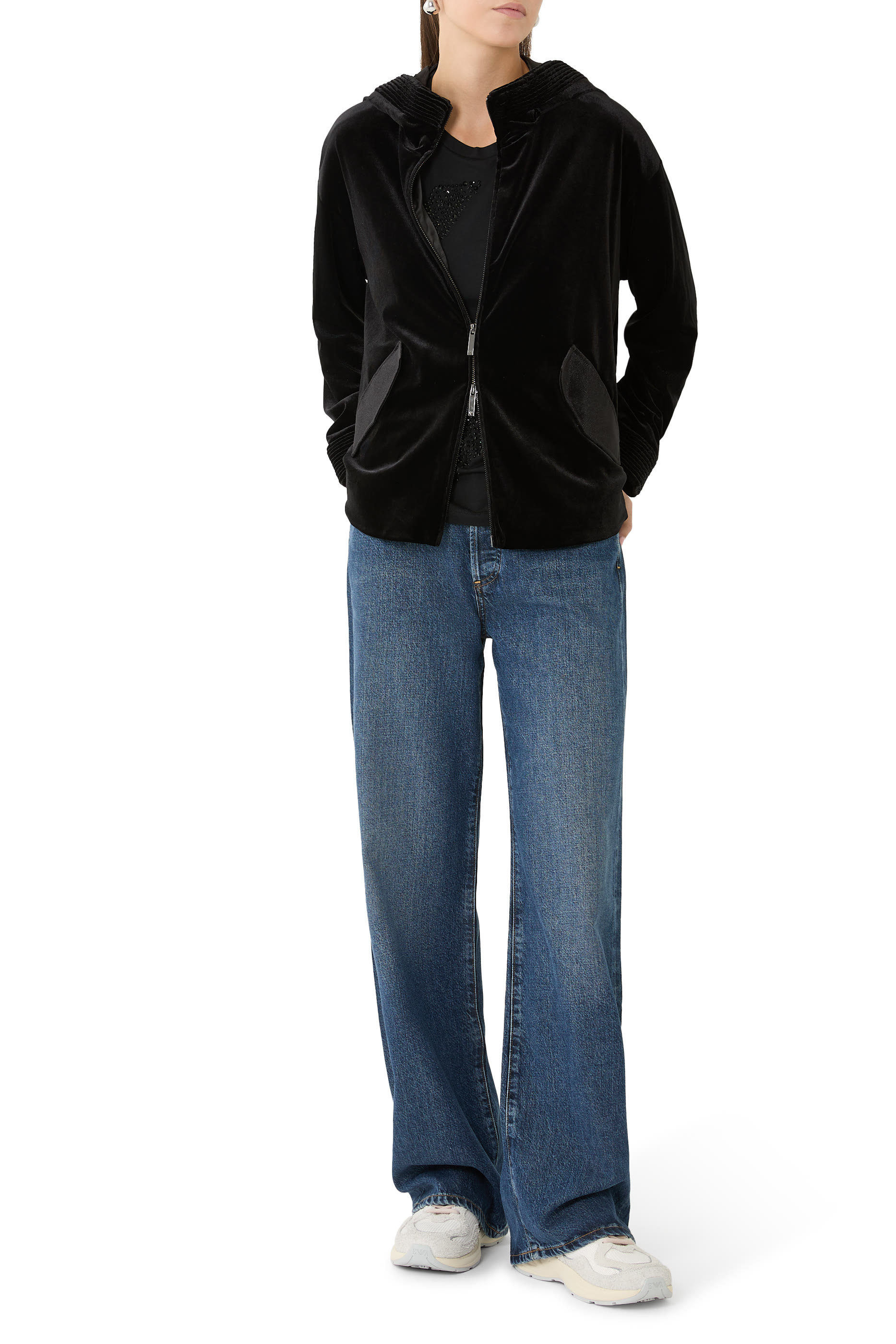 سويت شيرت بغطاء رأس شنيل مطاطي