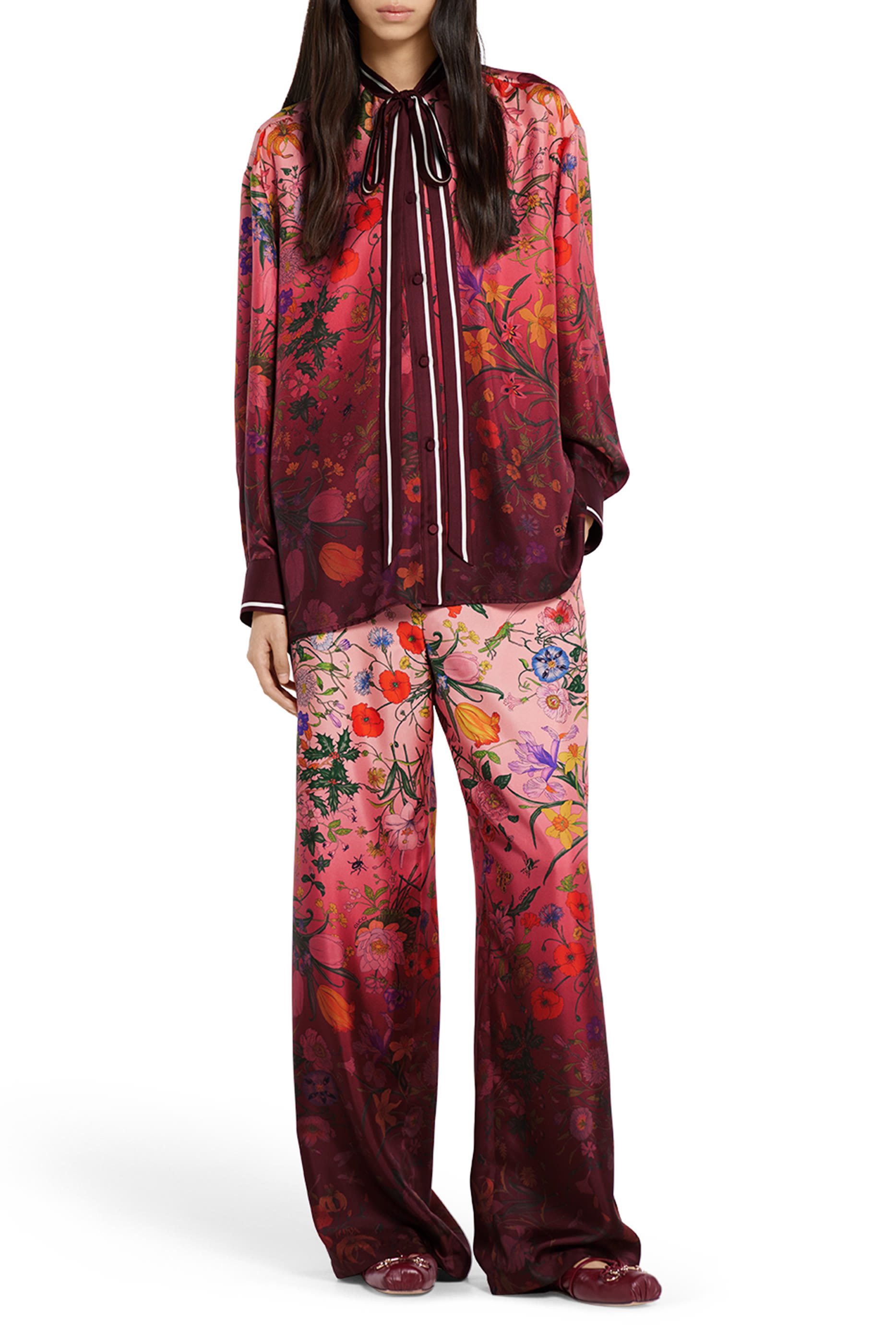 بنطال بطبعات حرير