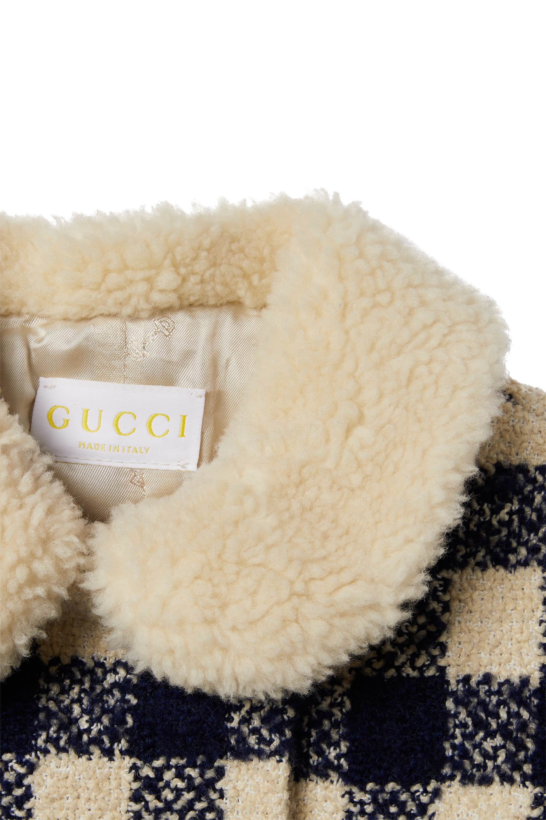 معطف بنقشة مربعات صوف للأطفال