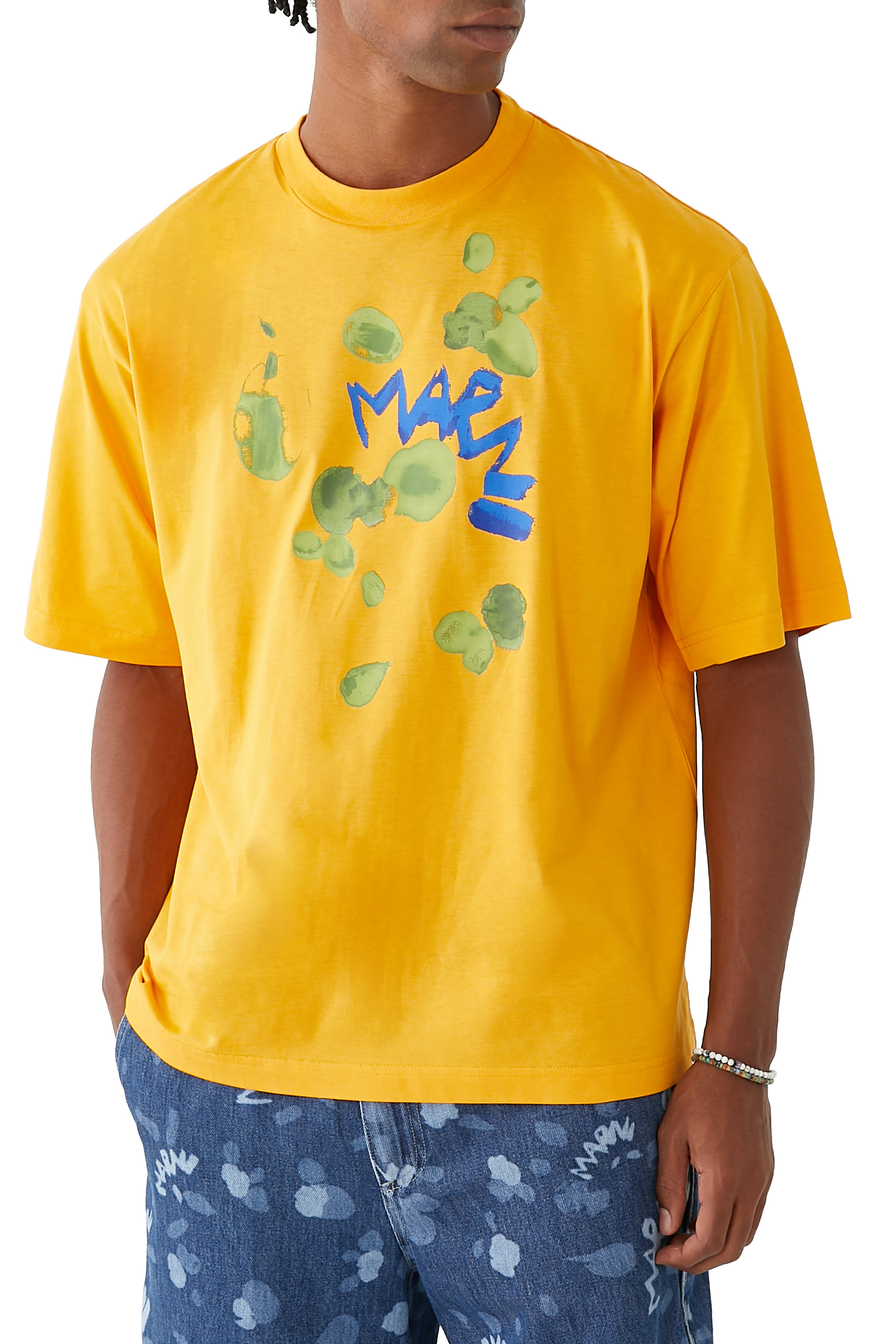 تيشيرت قطن جرسيه عضوي بشعار الماركة