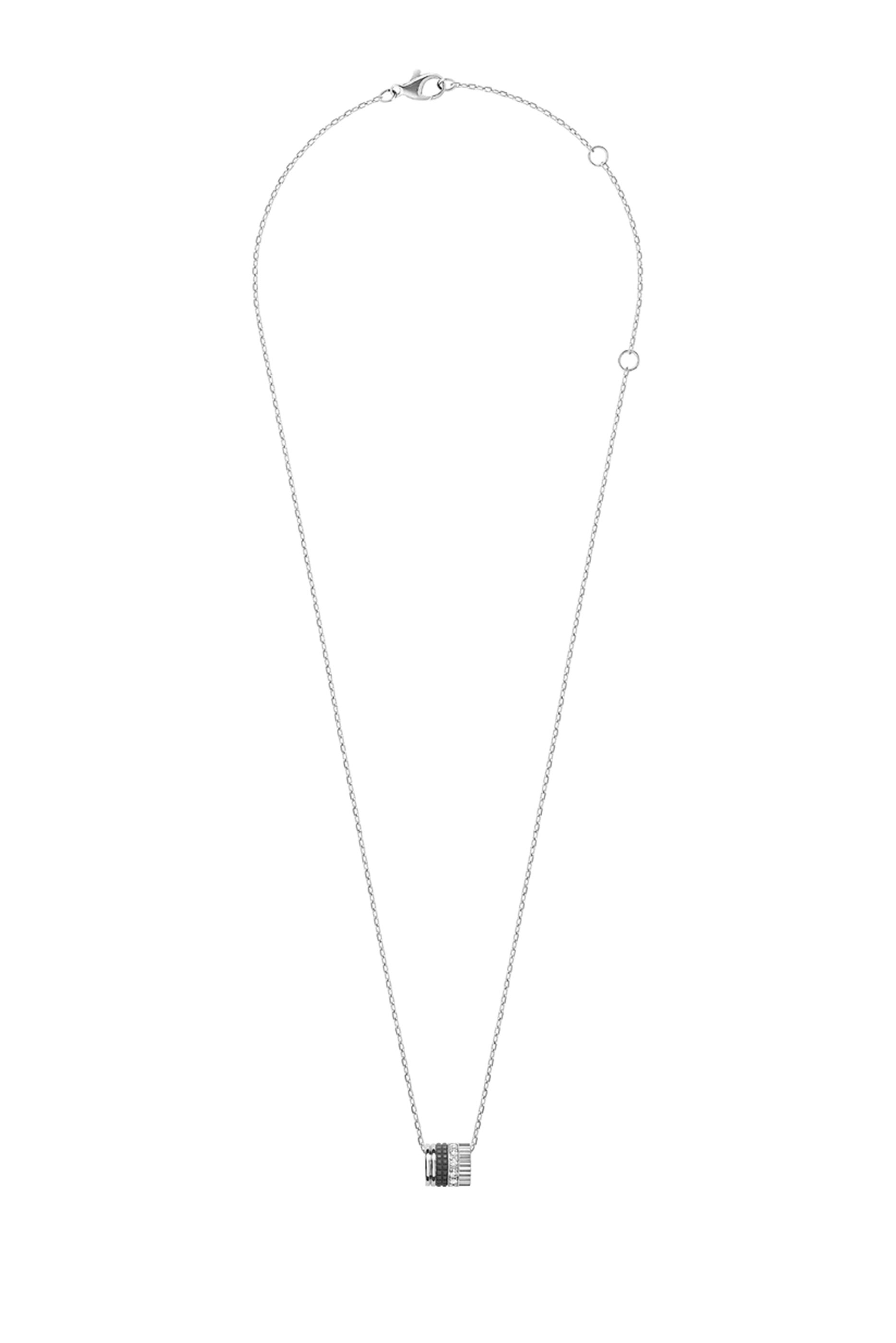 قلادة إصدار كاتر بحلية صغيرة مزينة بالماس وبي في دي أسود ذهب أبيض عيار 18