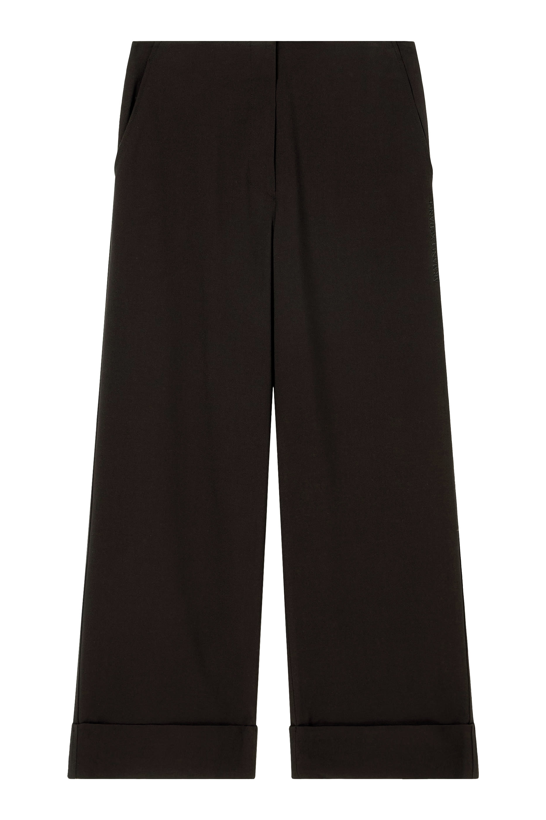 Folded Wide-Leg Formal Trousers