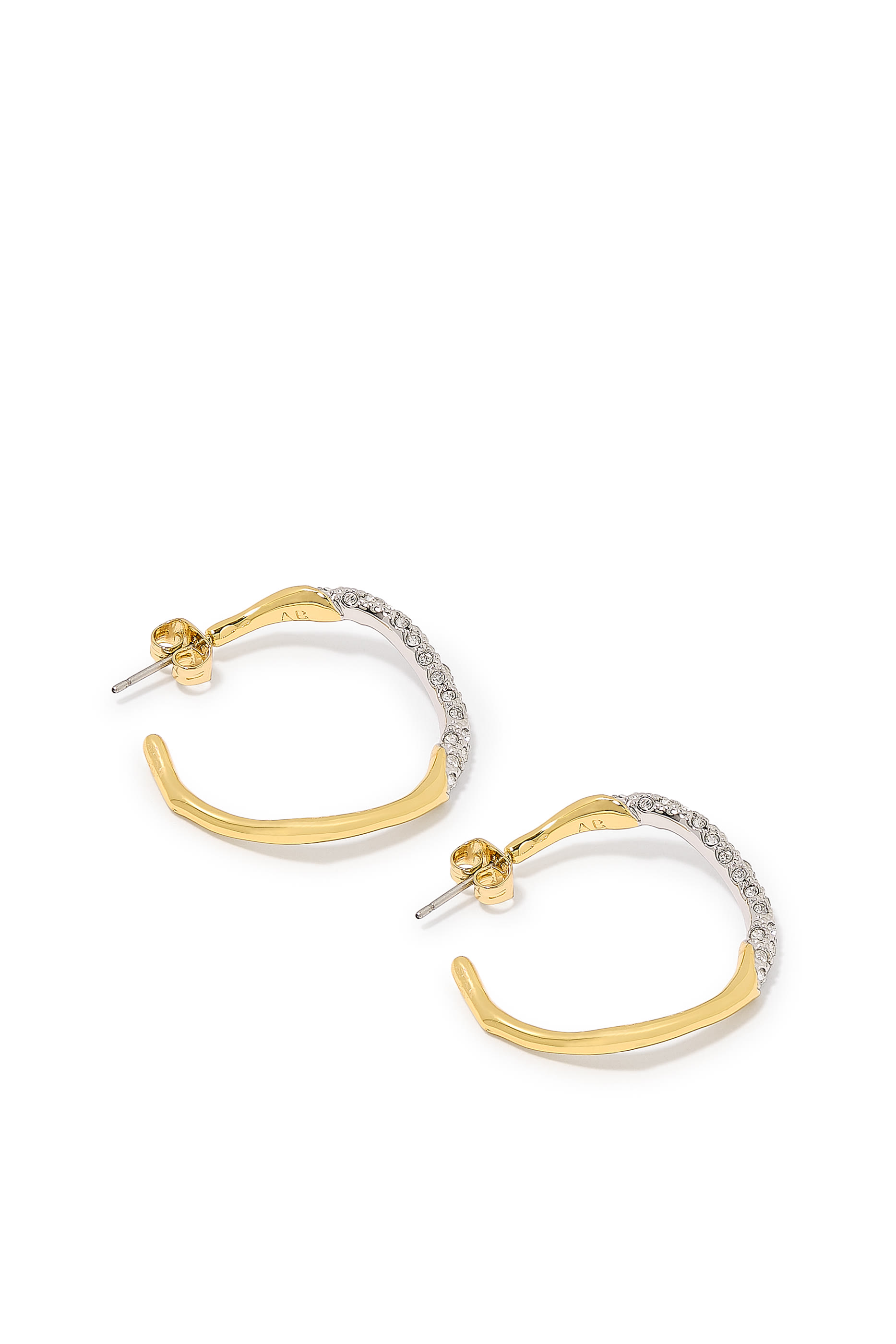 Two-Tone Pave Hoop Earrings