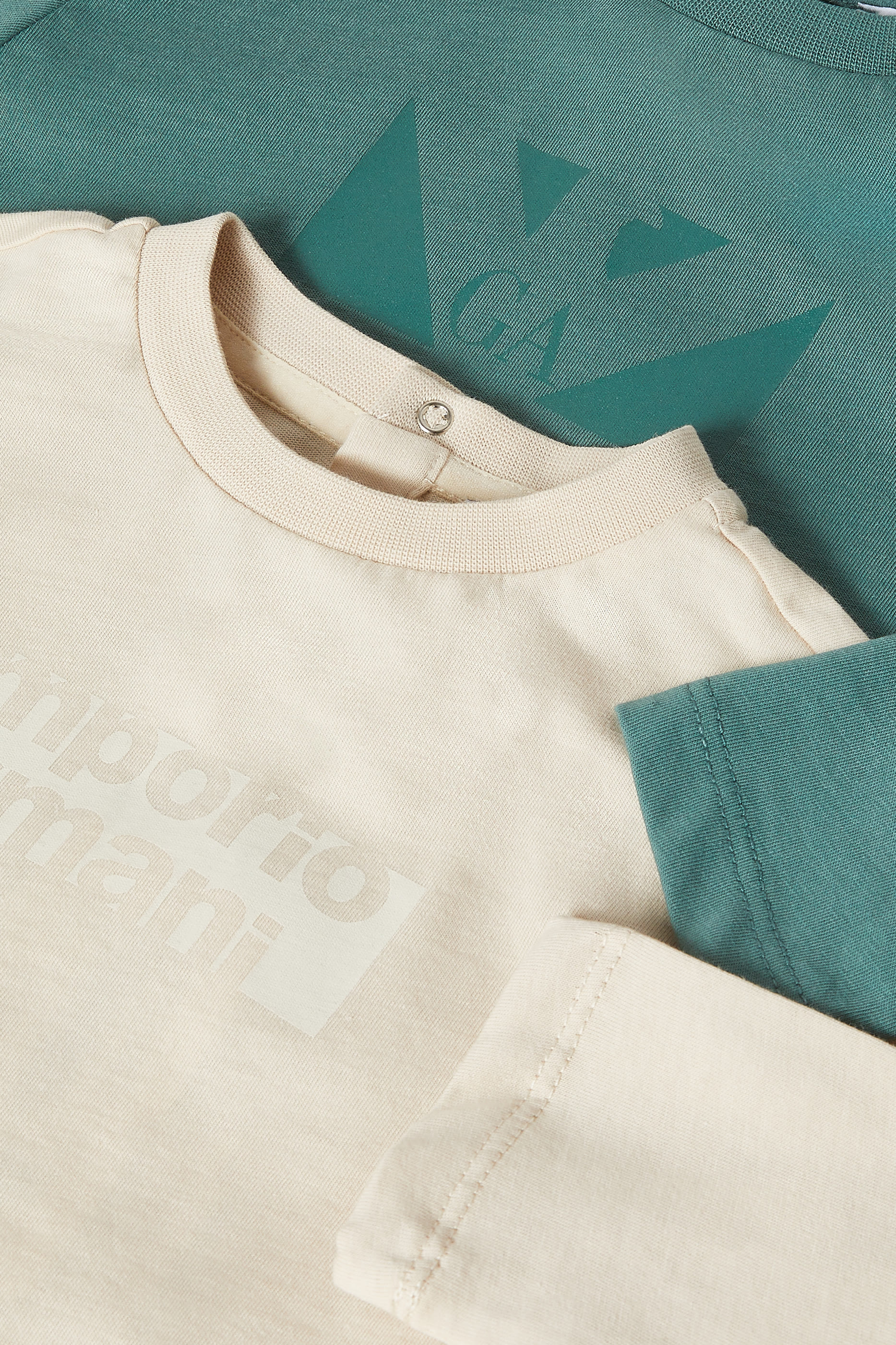 طقم تيشيرت بأكمام طويلة جيرسيه، قطعتين