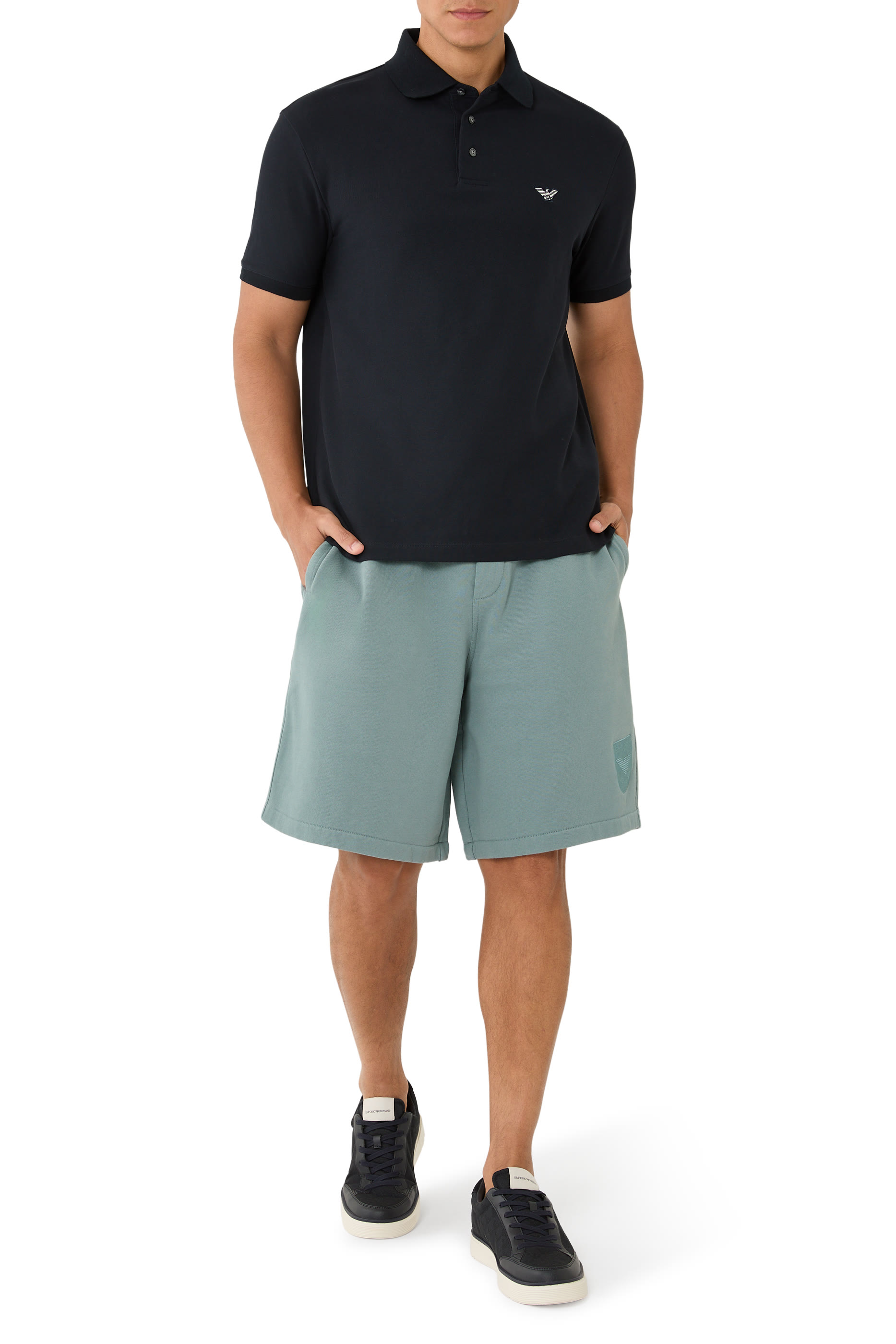 قميص بولو بتطريز شعار الماركة بيكيه