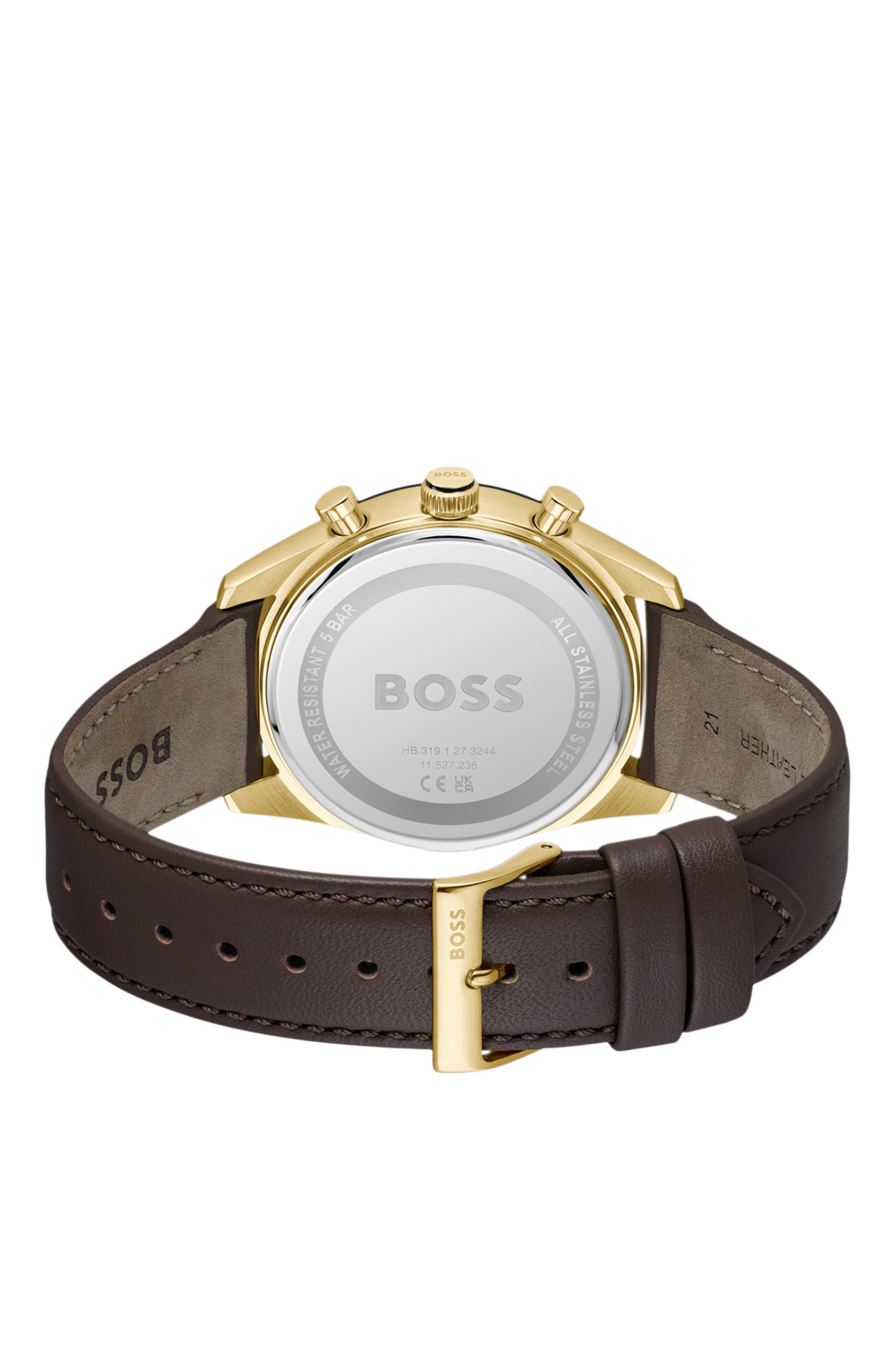  سوار تورماستر بلون ذهبي وسوار جلد بني