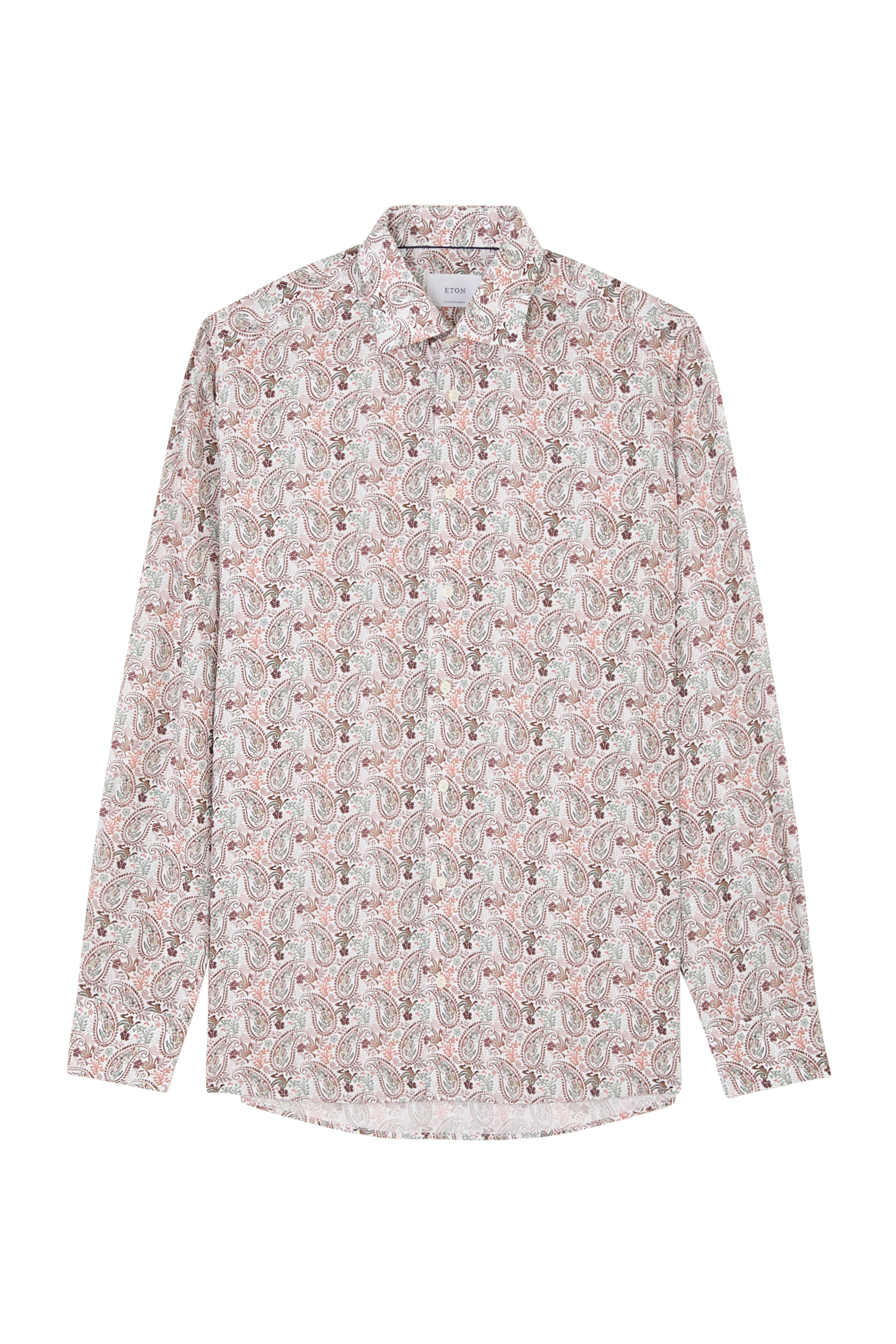 قميص بيسلي بقصّة عصرية وأكمام طويلة  