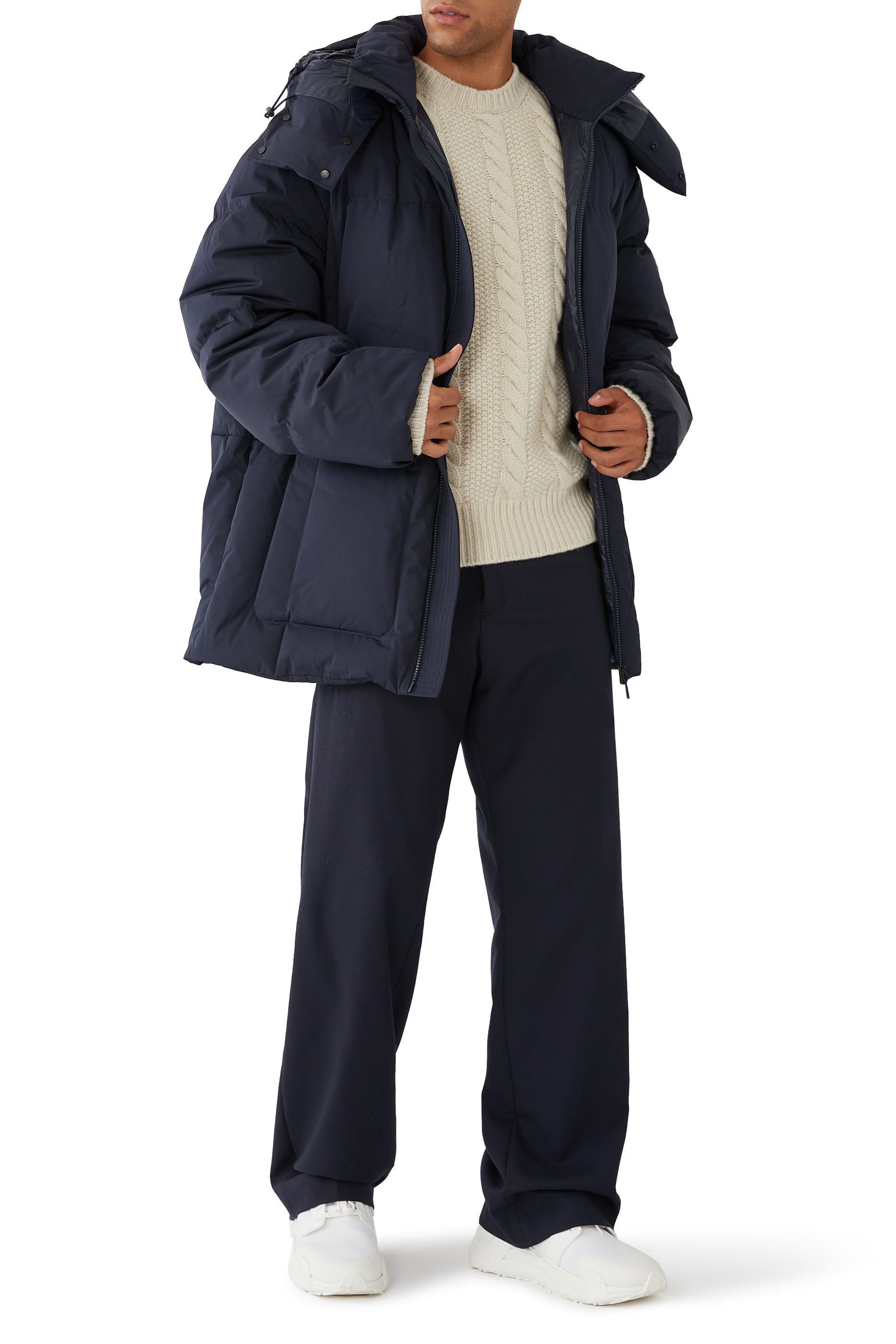 جاكيت هاباغات قصير مبطن بالزغب