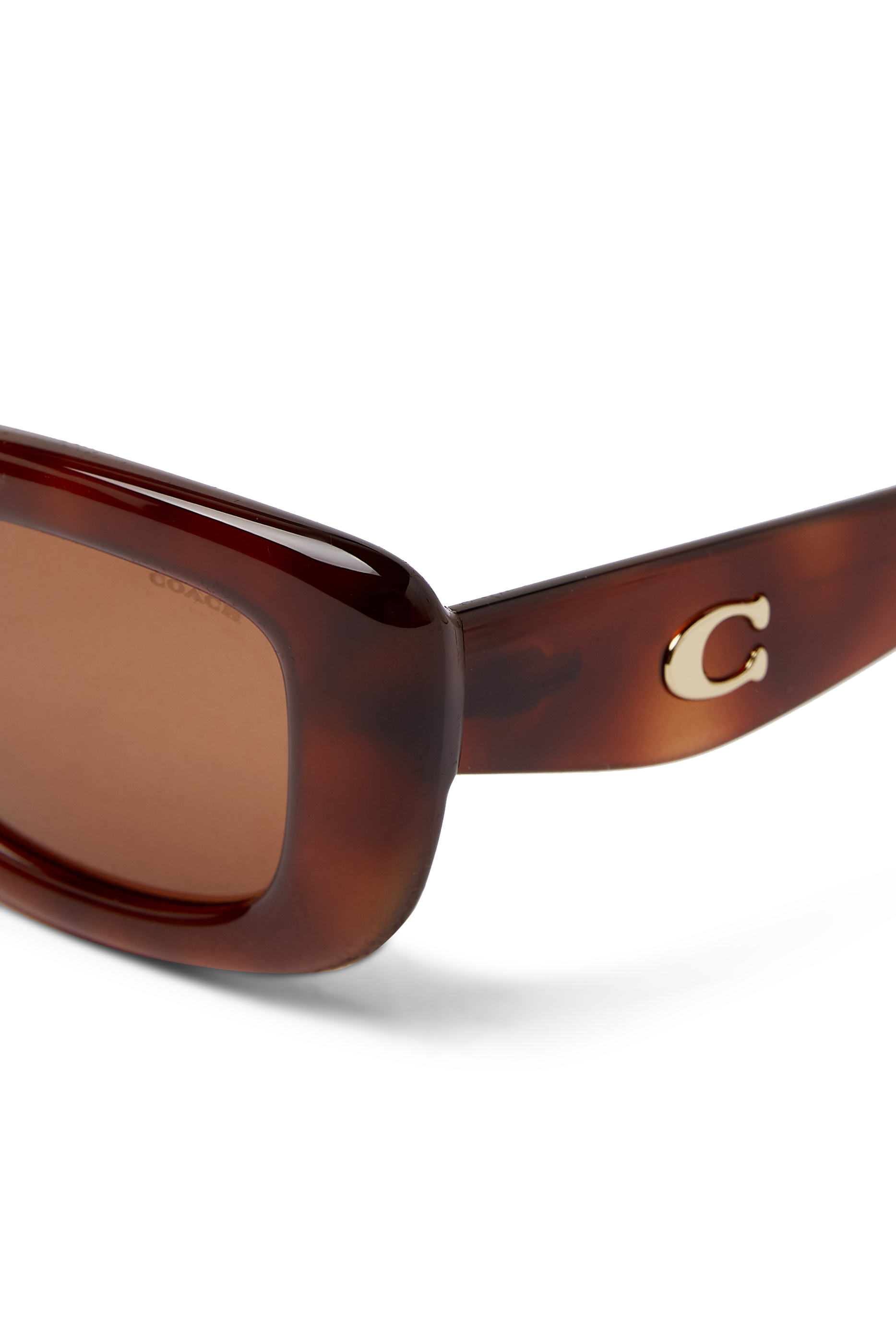 نظارة شمسية بإطار مستطيل وشعار الماركة