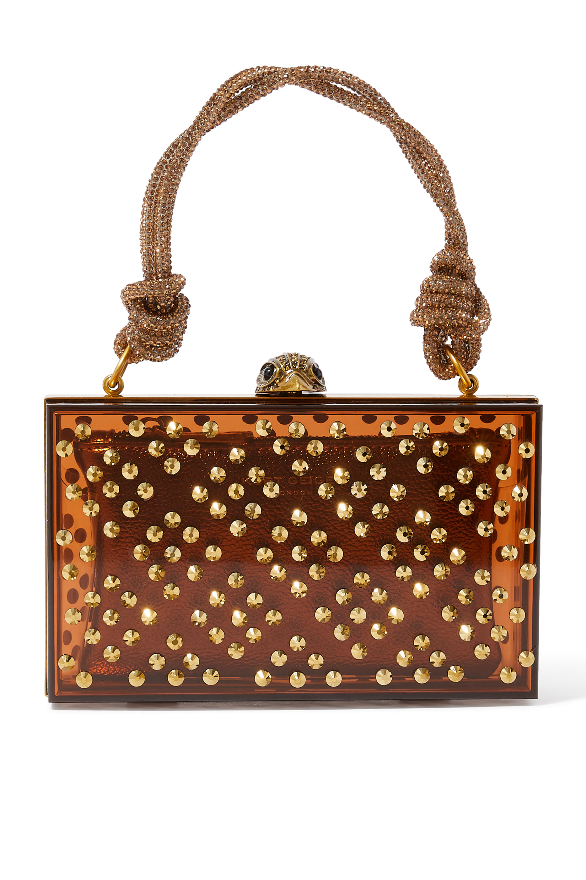 حقيبة كلاتش بتصميم صندوق مزينة بأحجار الراين توروتواز