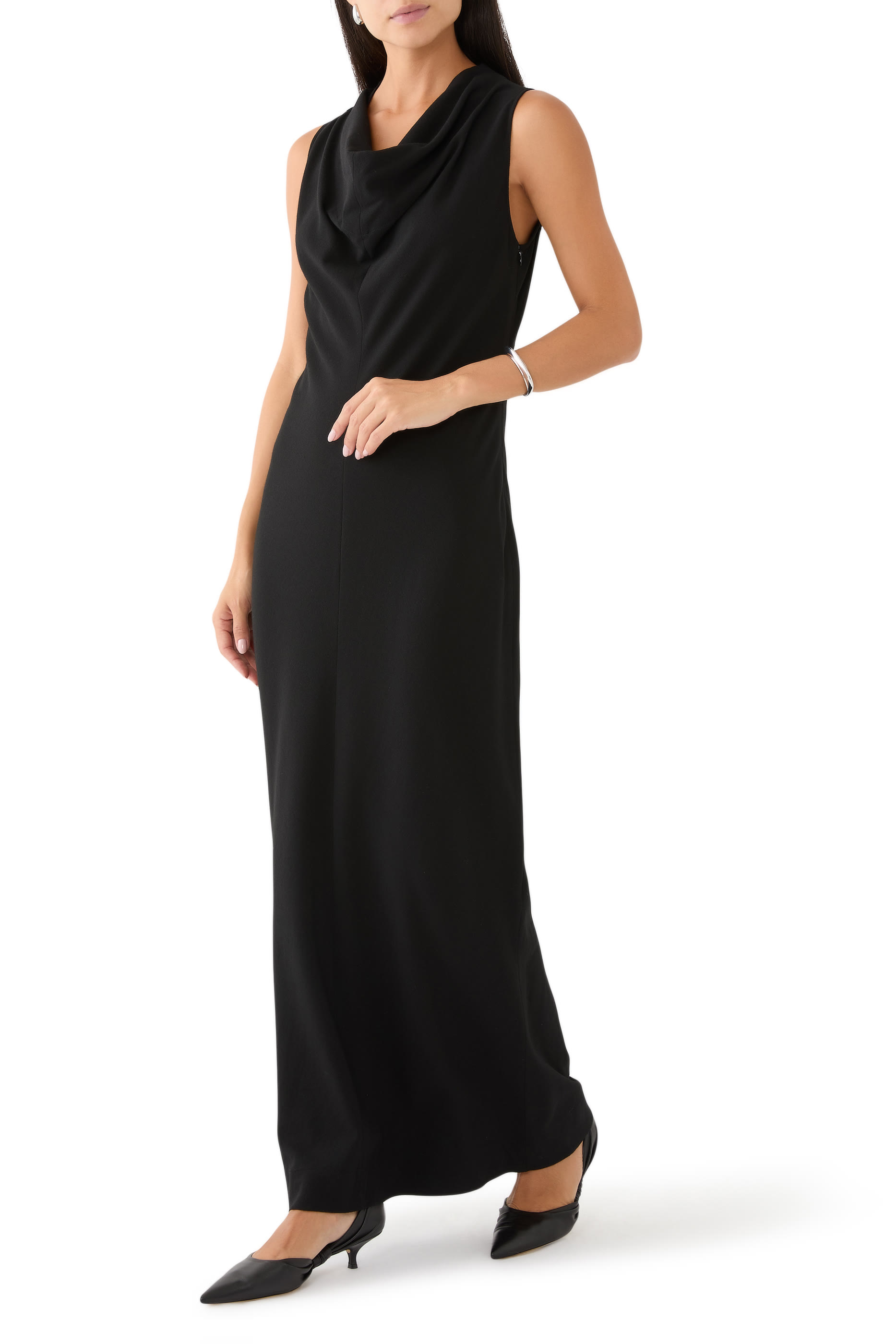 فستان بياقة مطوية