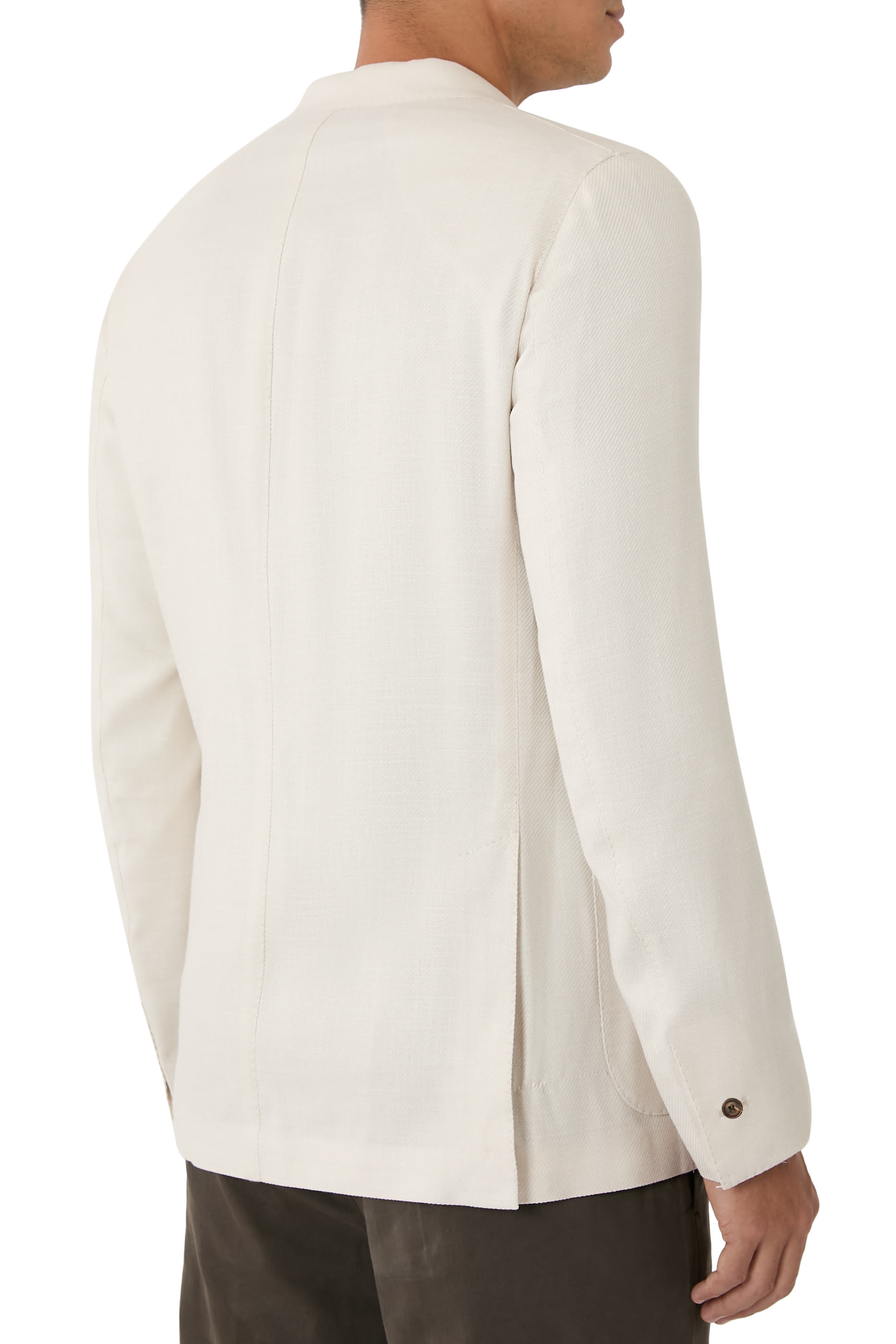 جاكيت بصف أزرار حرير