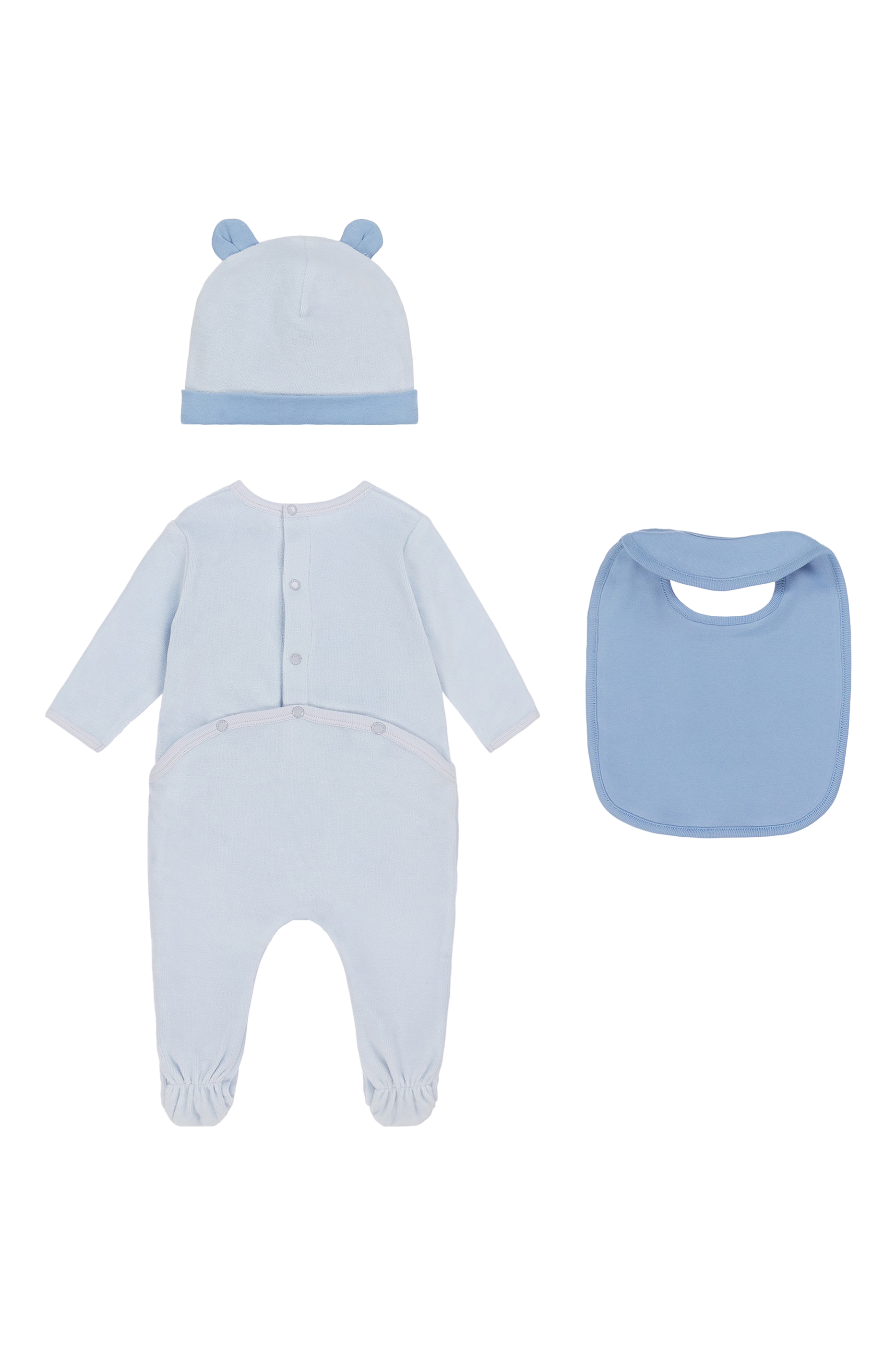 طقم لباس قطعة واحدة بيجامة، مريلة وقبعة للأطفال