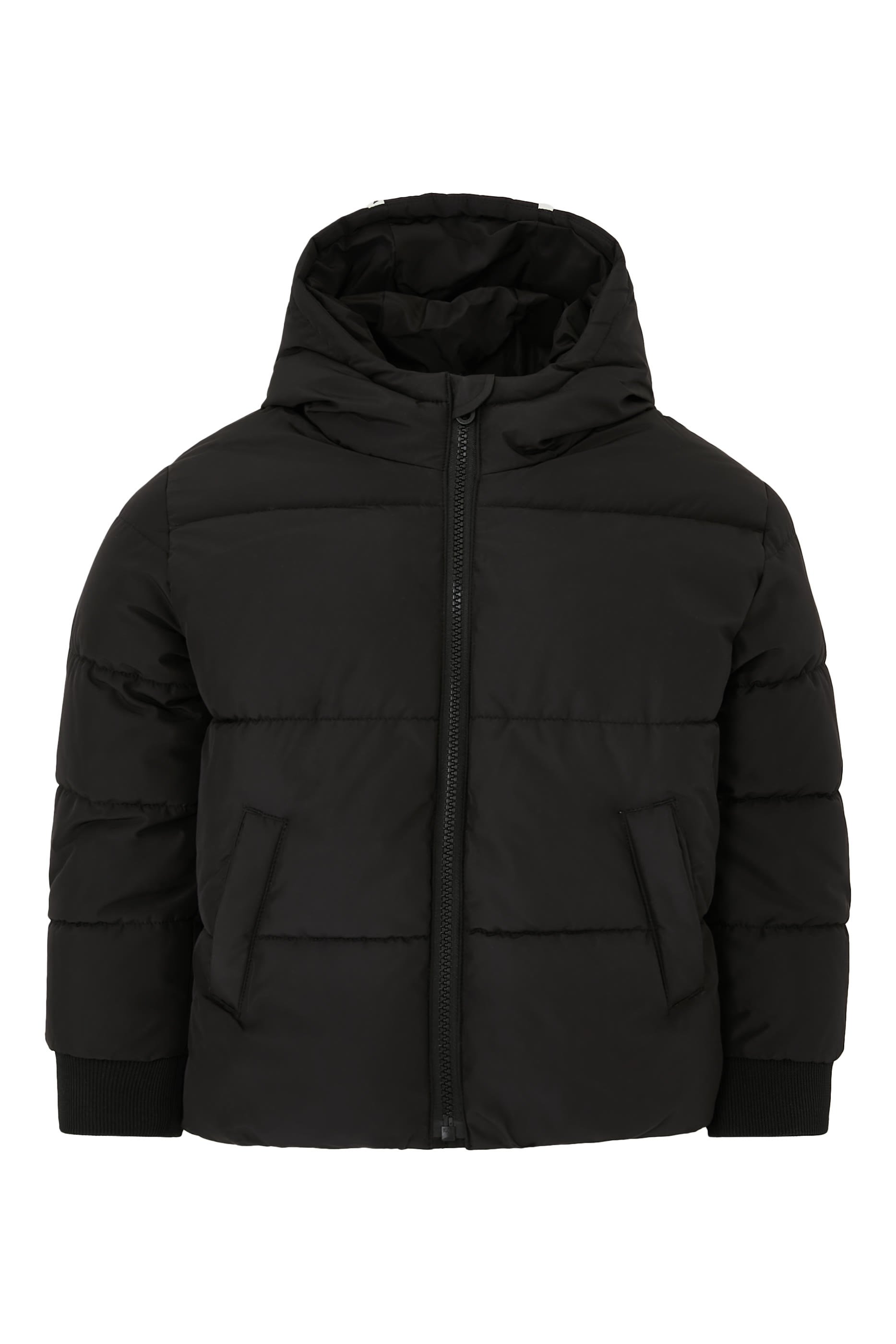 جاكيت بتصميم منفوخ مزين بشعار الماركة للأطفال