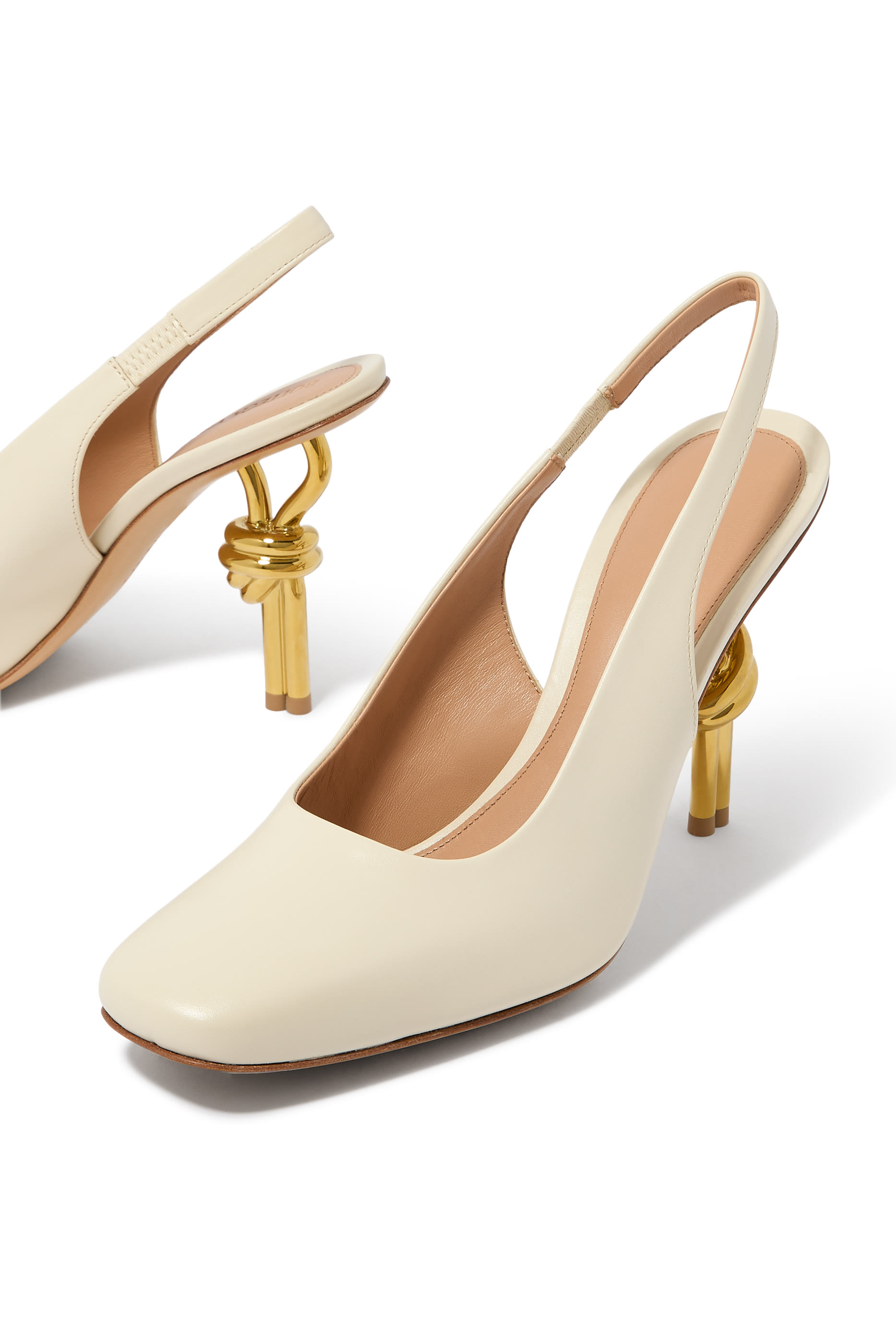 حذاء كلاسيكي 45 بكعب بتصميم عقدة