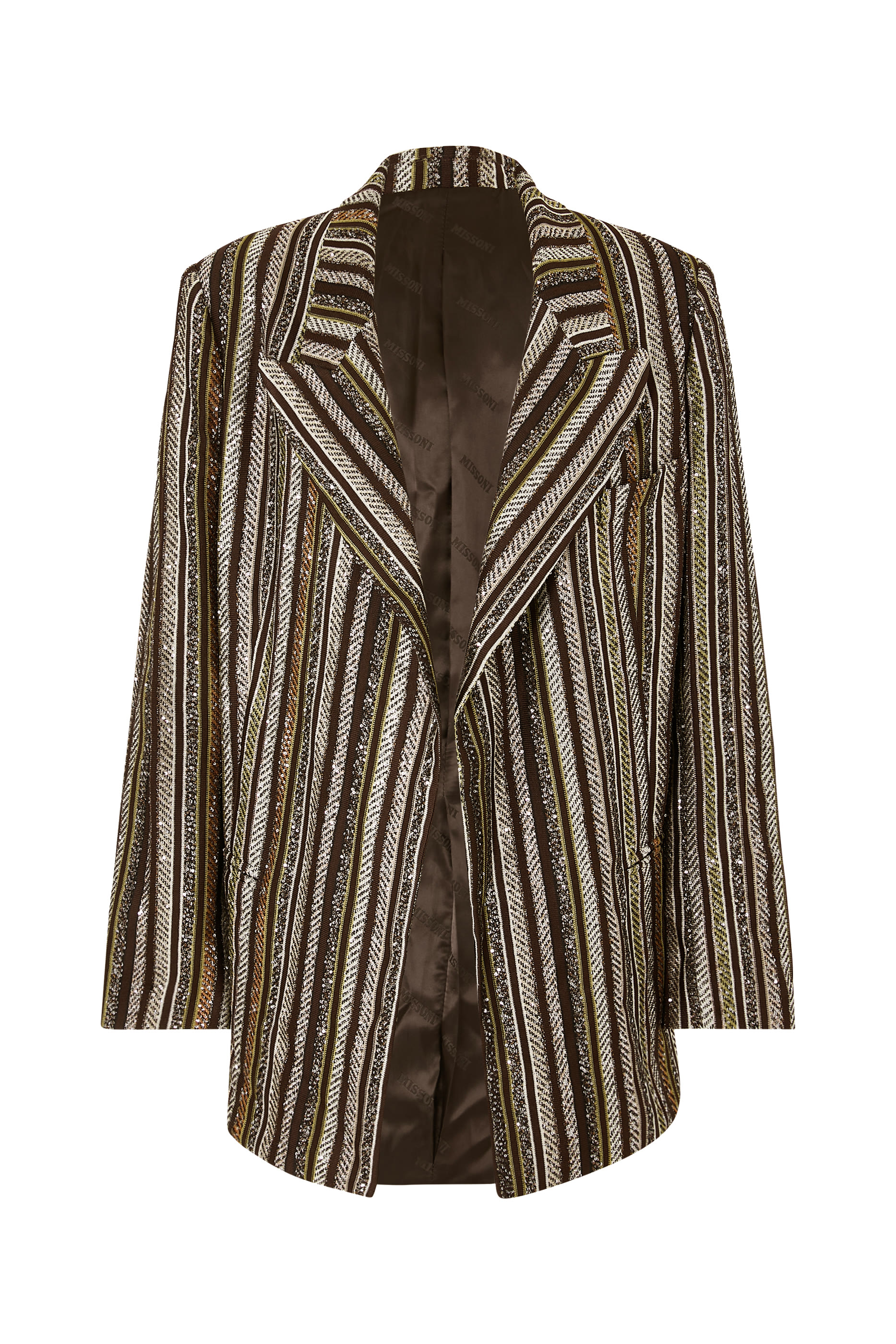 بليزر بصف أزرار نسيج مخطط بنقشة هيرنج بون