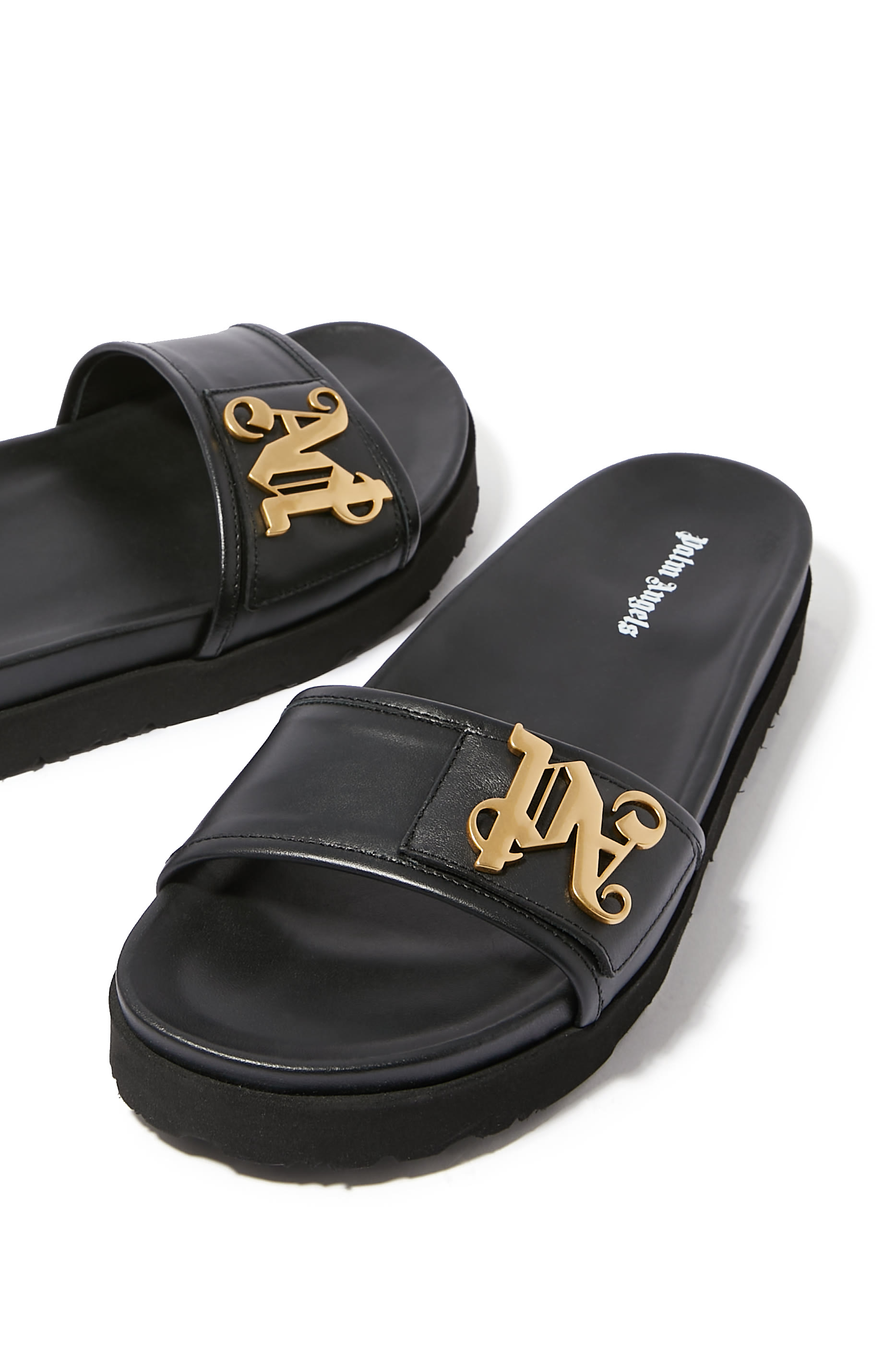 حذاء خفيف جلد بحلية شعار الماركة