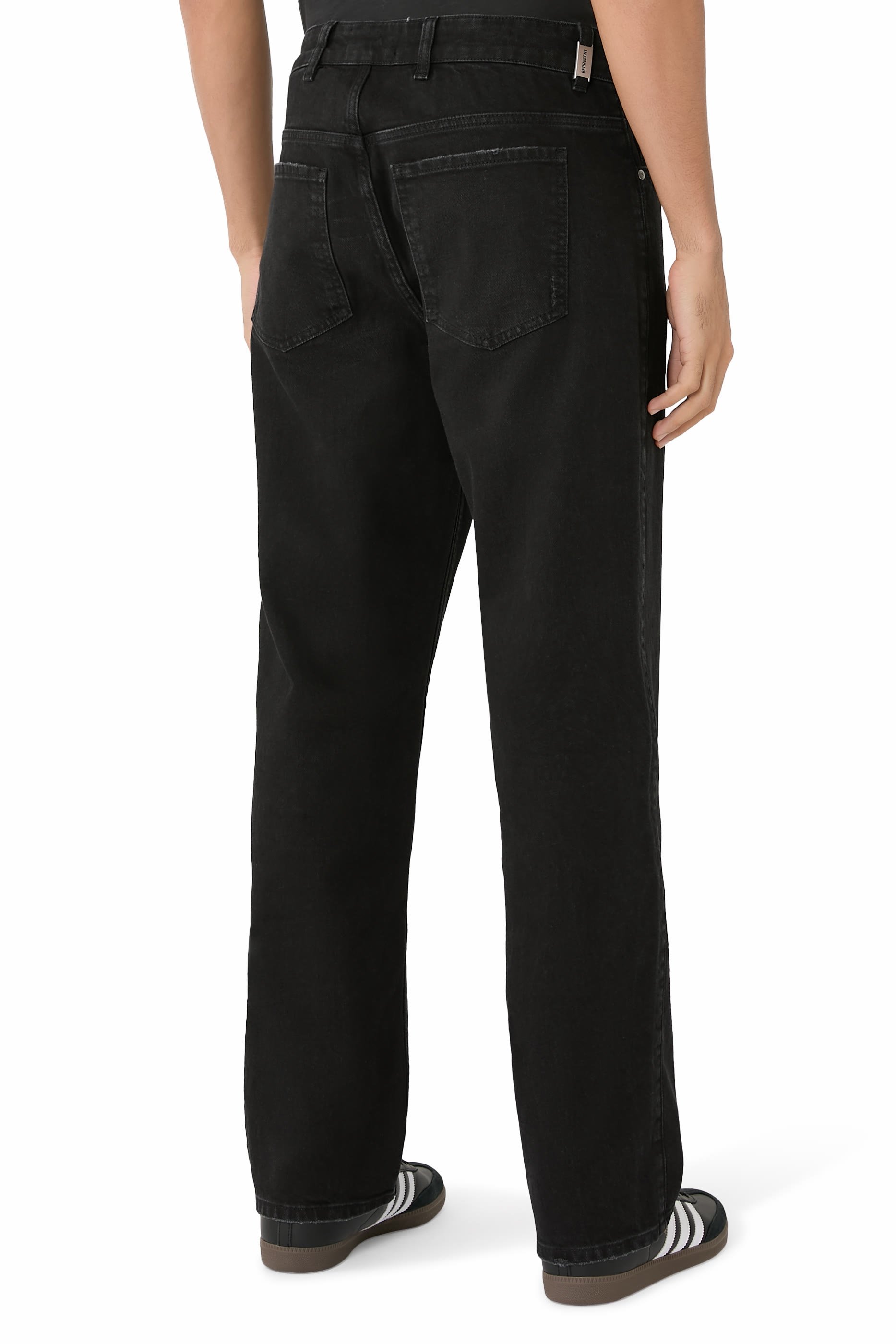 بنطال ار 2 بقصة ساق مستقيمة دنيم