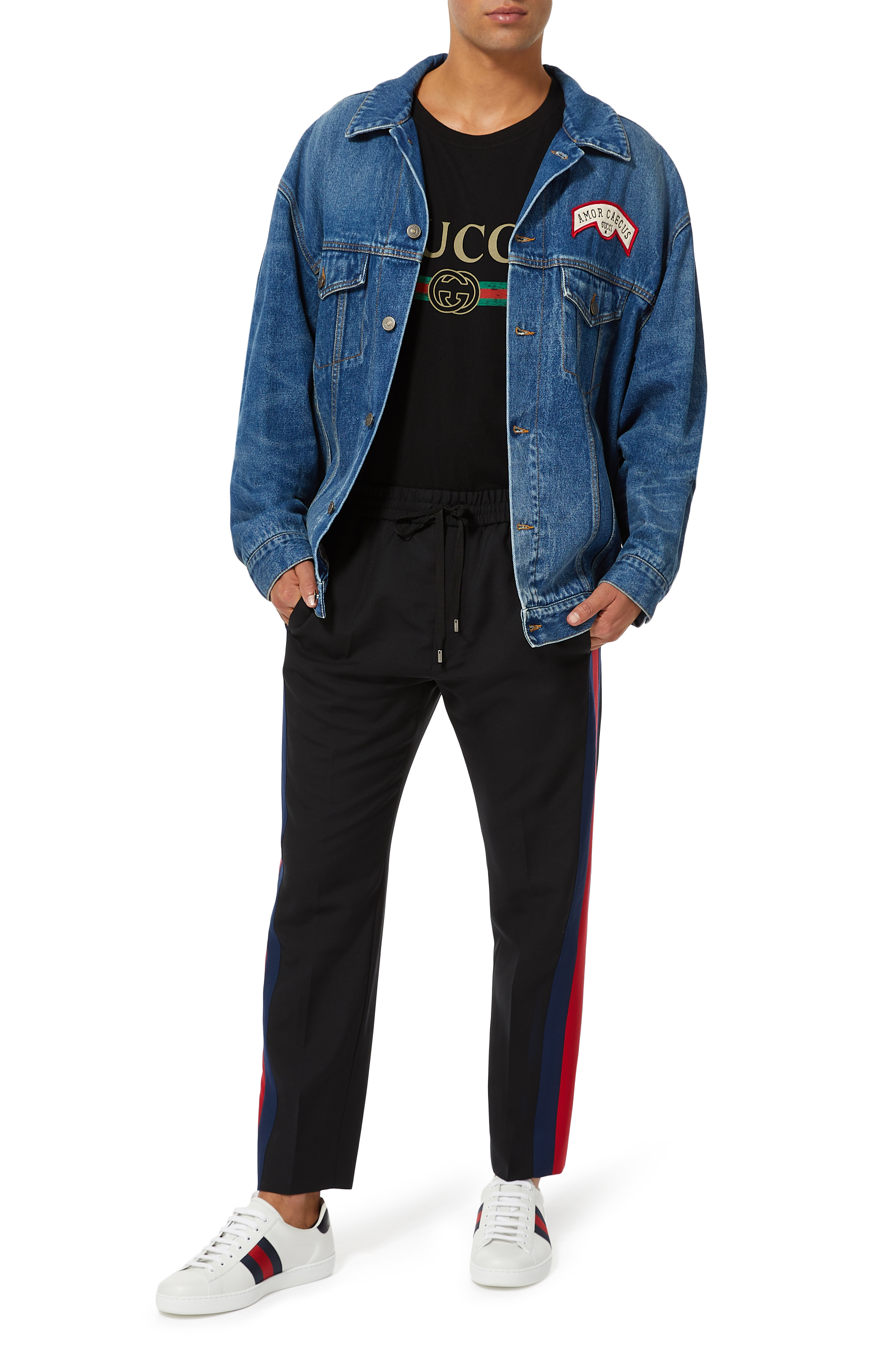 بنطال صوف بخطوط على الجانبين